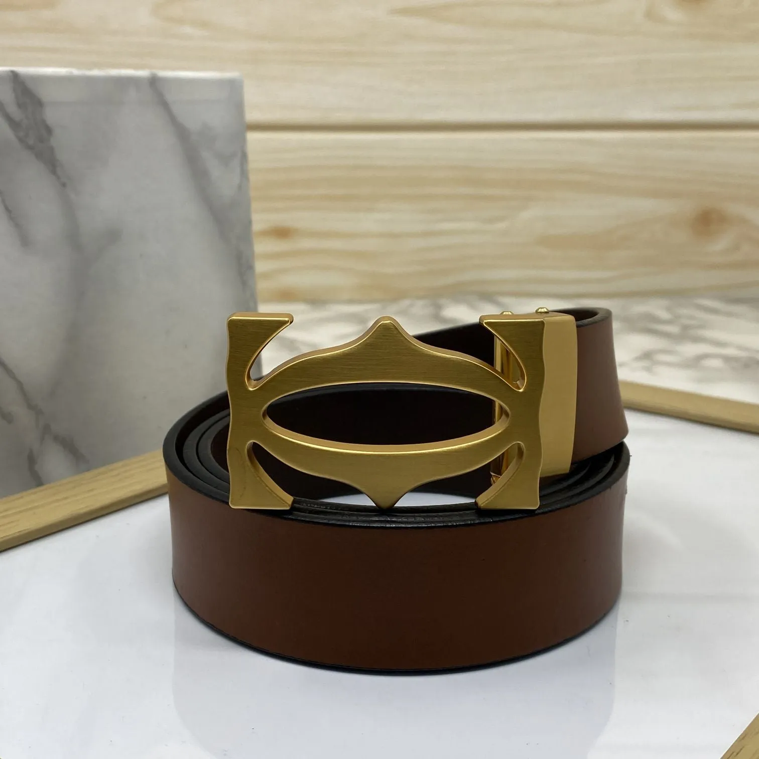 Cross Pattern Casual and Formal Leather Strap Belt -JonasParamount