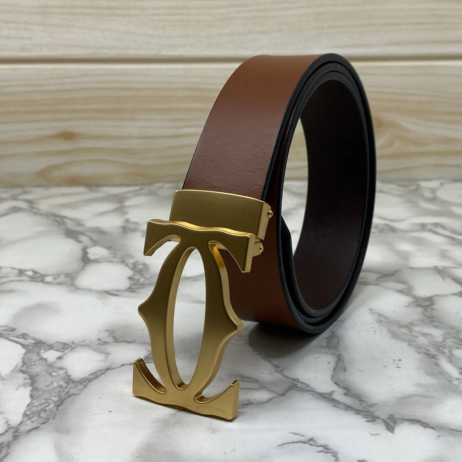 Cross Pattern Casual and Formal Leather Strap Belt -JonasParamount