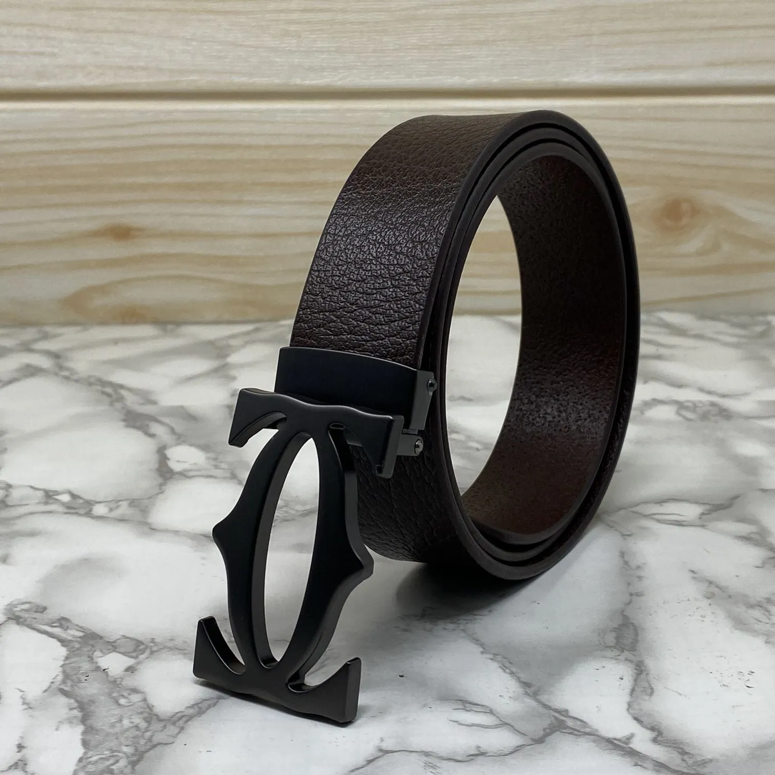 Cross Pattern Casual and Formal Leather Strap Belt -JonasParamount