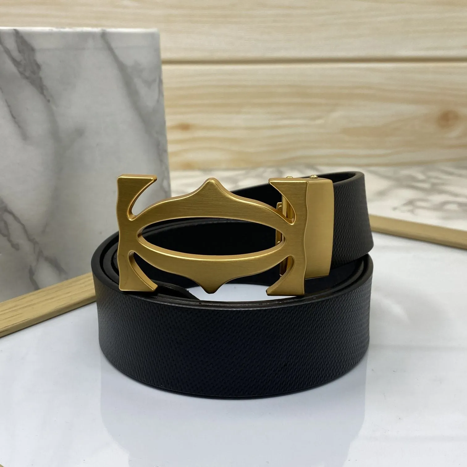 Cross Pattern Casual and Formal Leather Strap Belt -JonasParamount