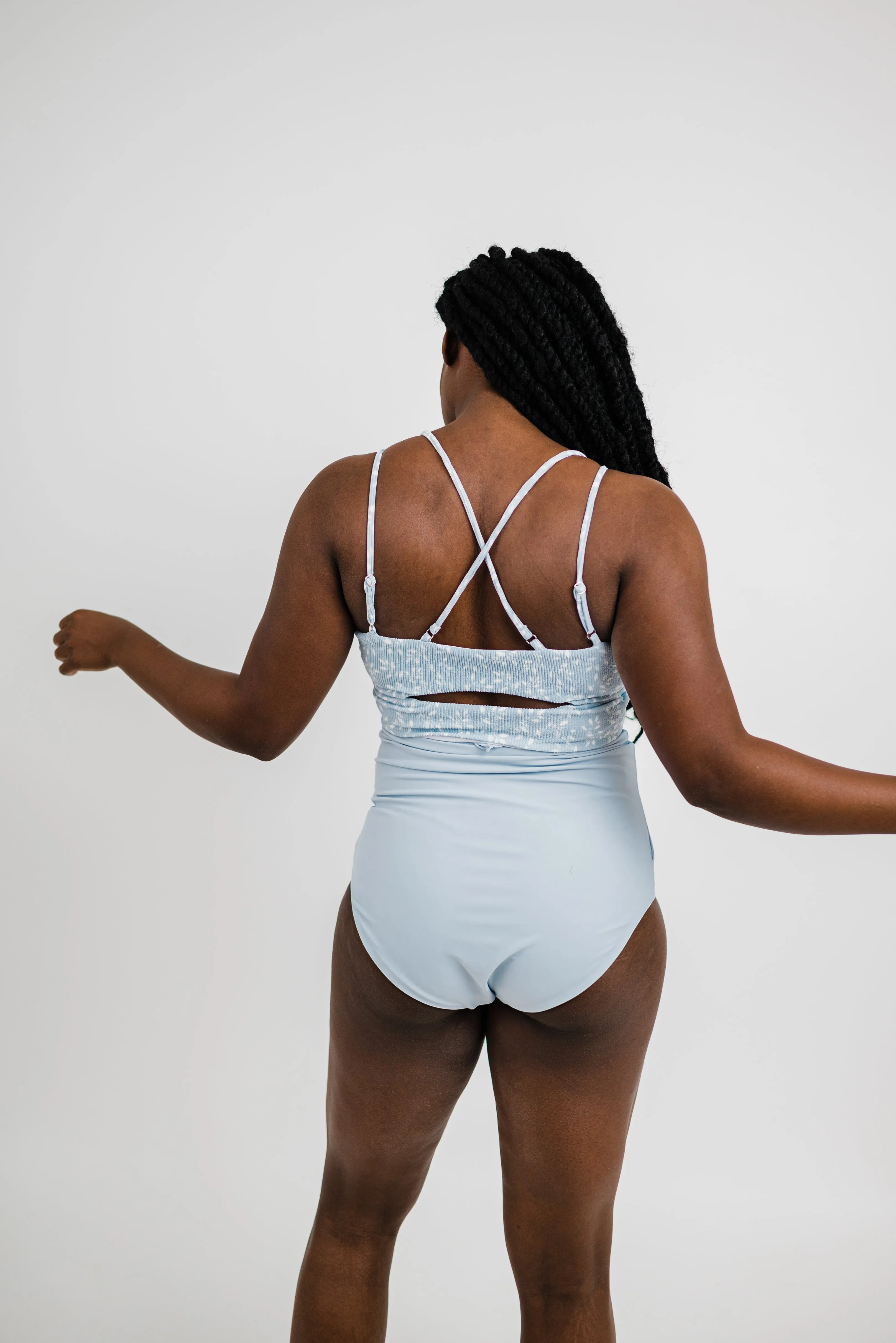 Destination Top | Powder Blue Leaf | Final Sale