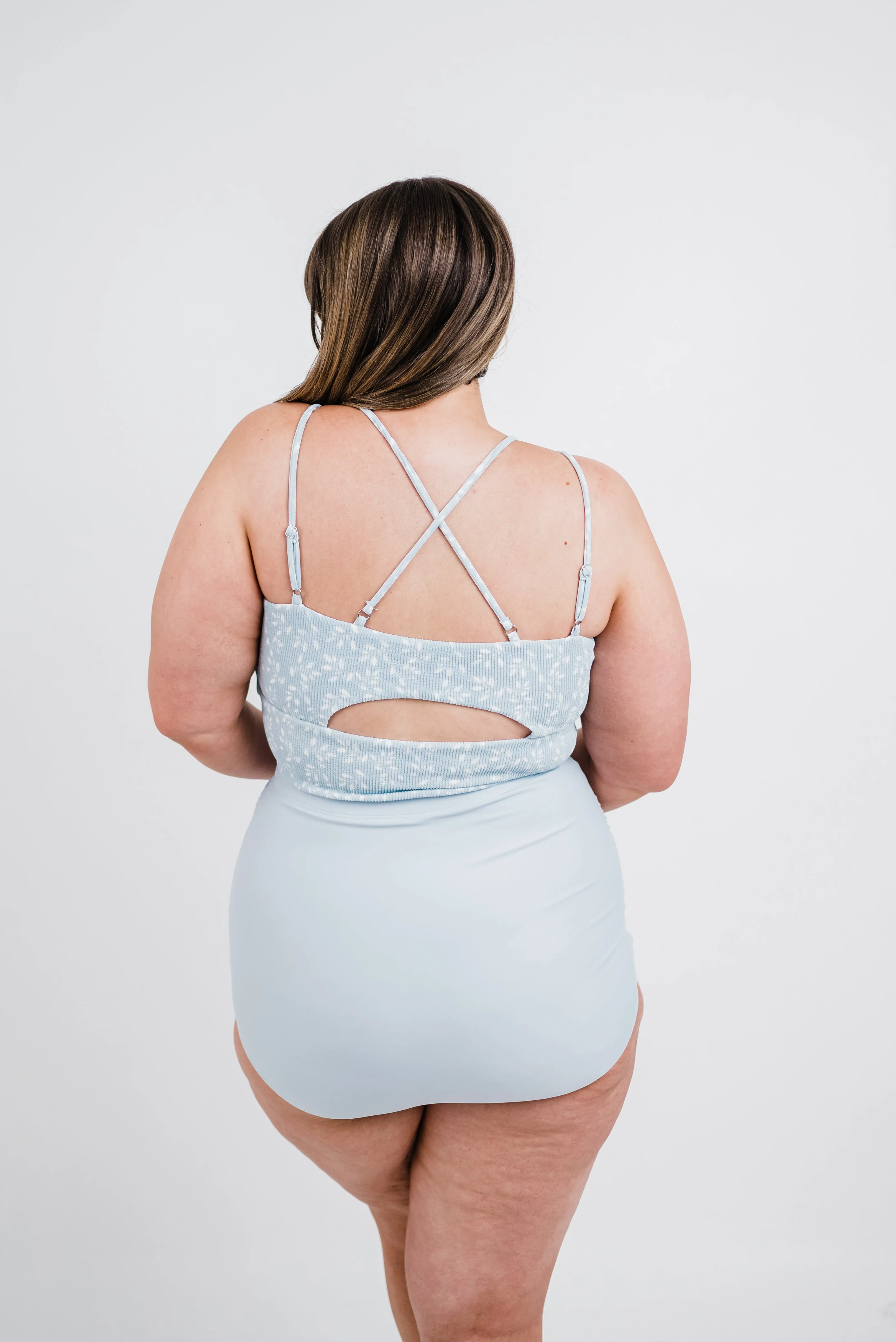 Destination Top | Powder Blue Leaf | Final Sale