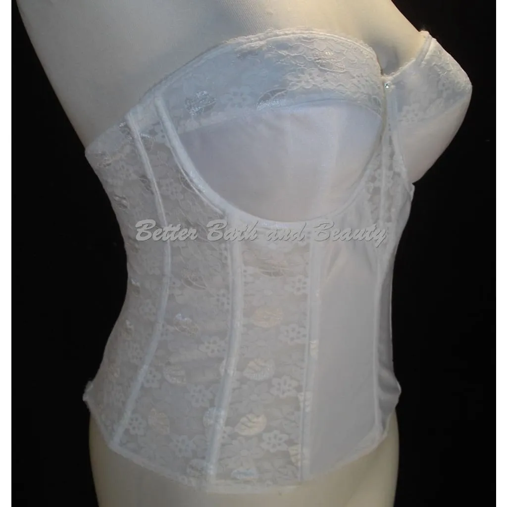 Dominique 8949 Lace Torsolette Longline Underwire Bra 32C White NWT