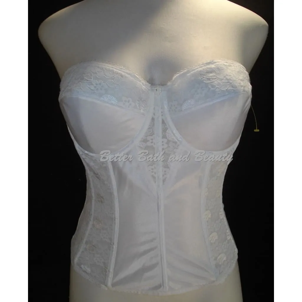 Dominique 8949 Lace Torsolette Longline Underwire Bra 32C White NWT