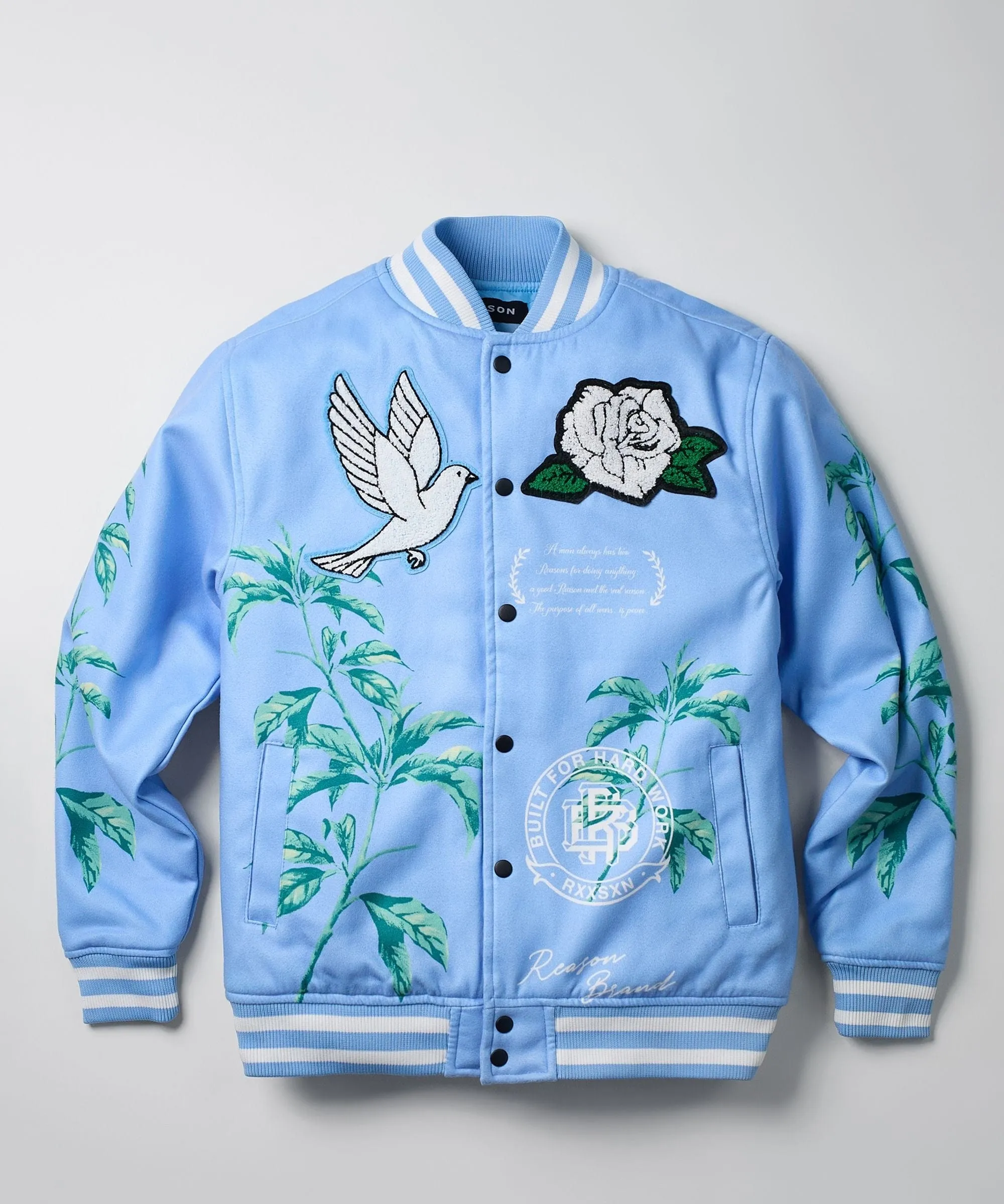 Dove Wool Varsity Jacket - Light Blue