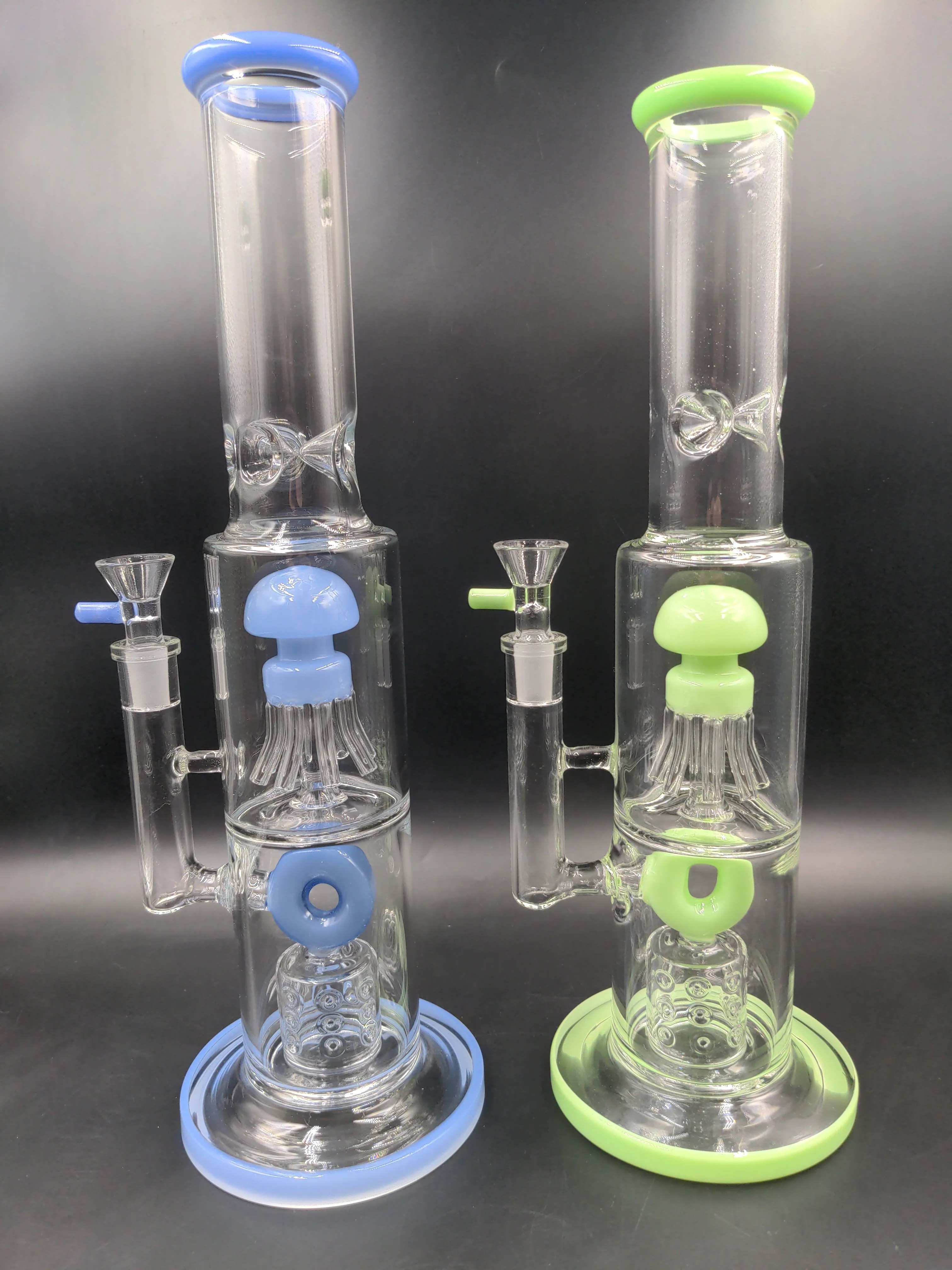 Dual Chamber Jellyfish Donut Water Pipe | 14 | 14mm