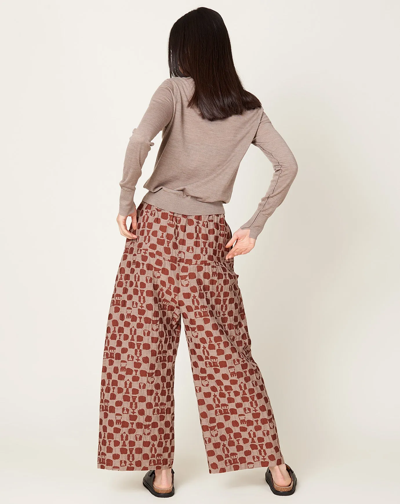 Eclipse Pants in Beige Orange Chess