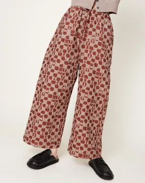 Eclipse Pants in Beige Orange Chess