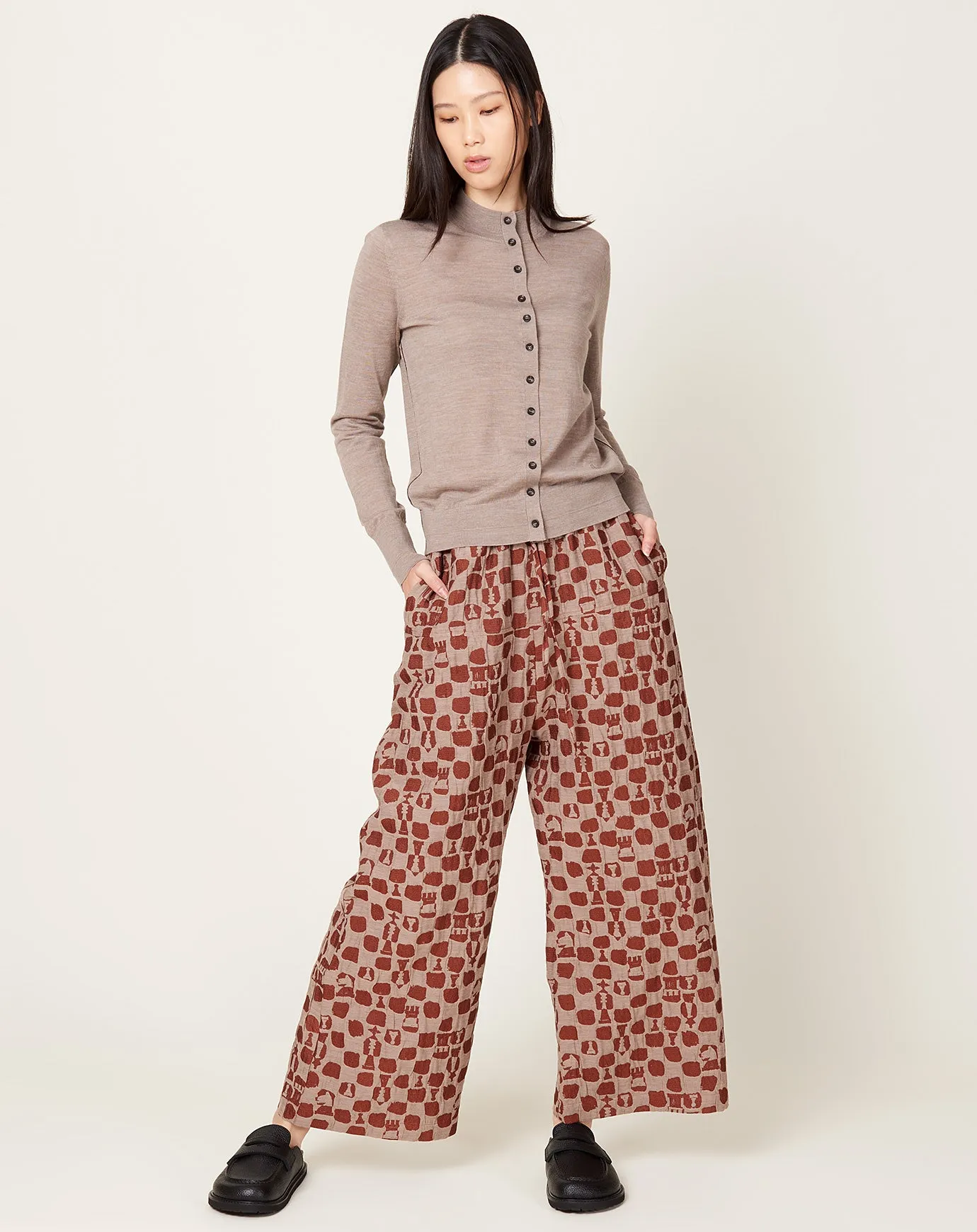 Eclipse Pants in Beige Orange Chess