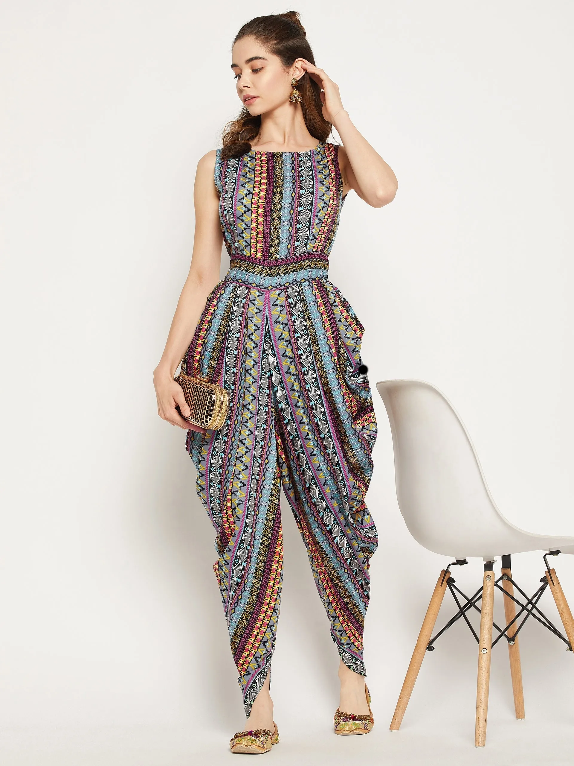 Elasticated Ethnic Dhoti Jumpsuit