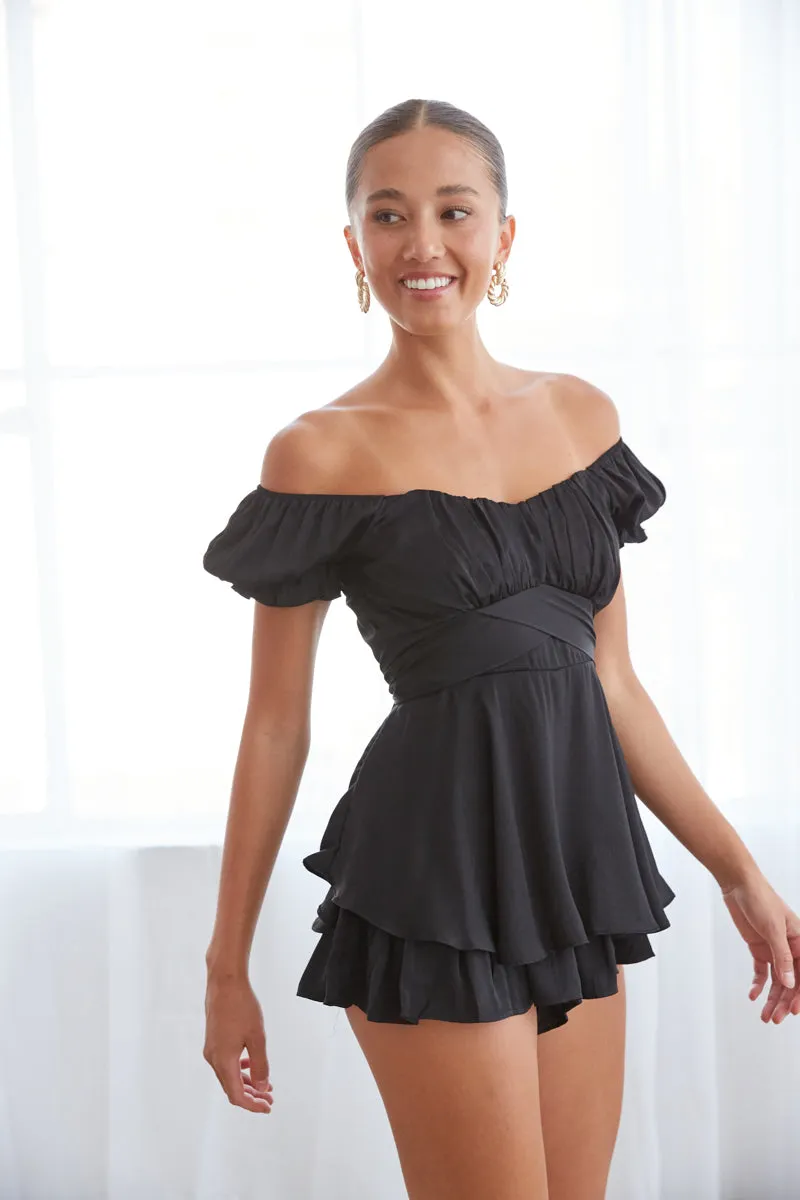 Eleanor Ruffle Wrap Romper