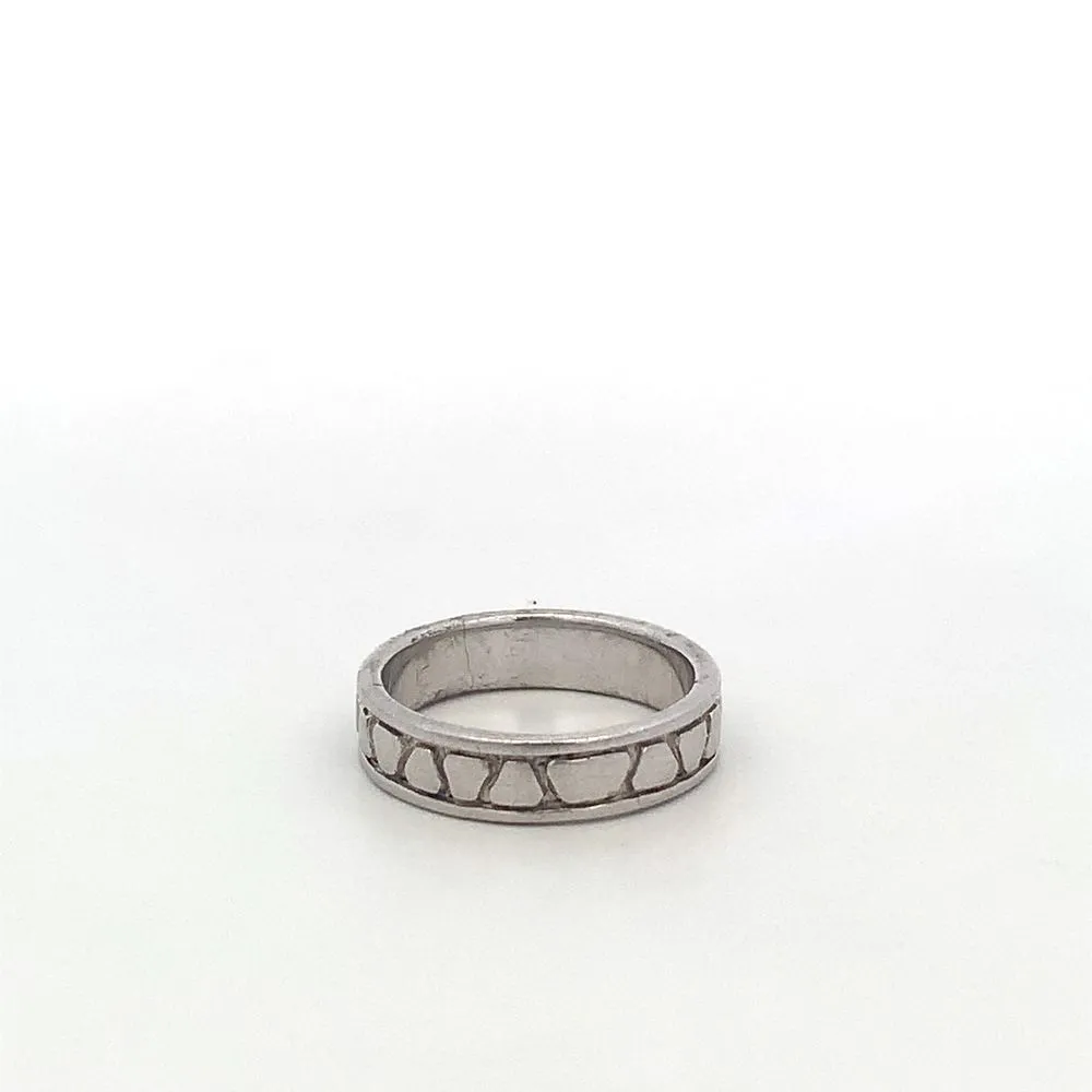 Erin Sandblasted 925 Sterling Silver Wedding Band Ring 6