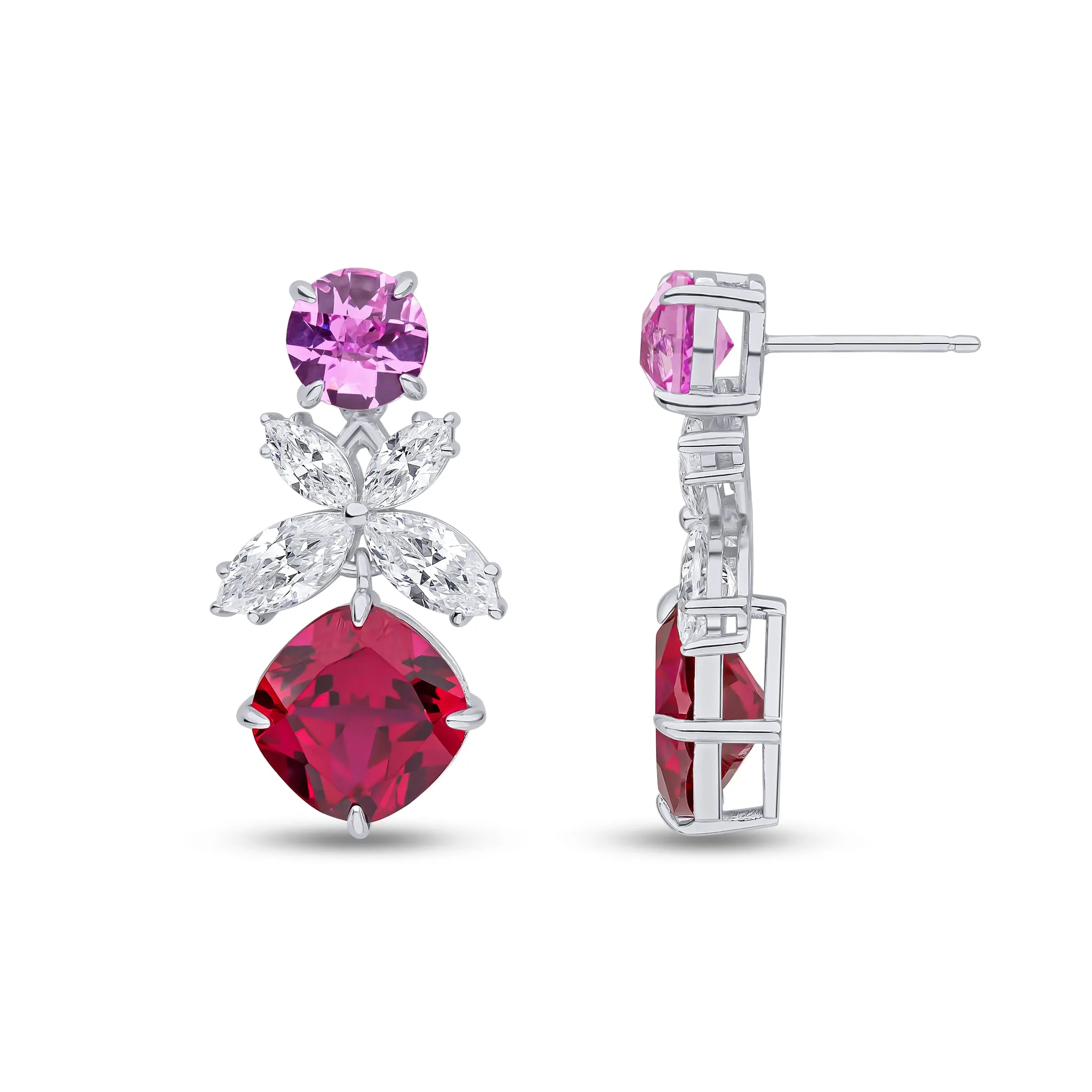 Esther Earrings (Pink/Ruby)