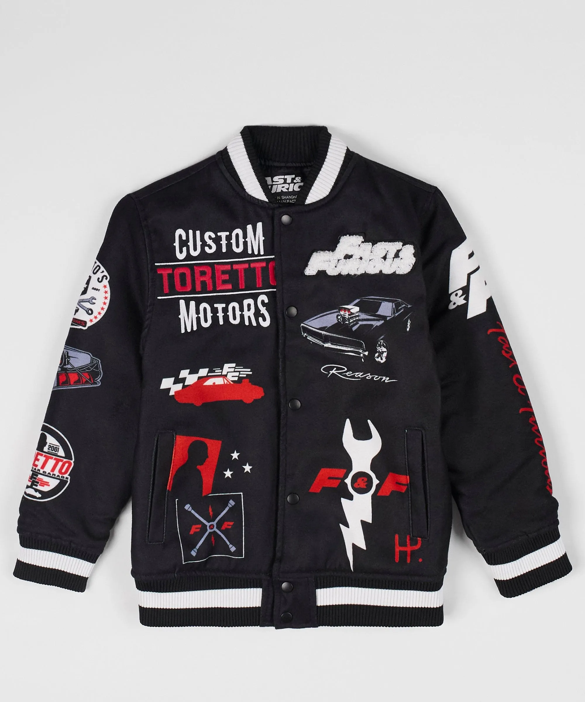 Fast & Furious Wool Varsity Jacket - Black