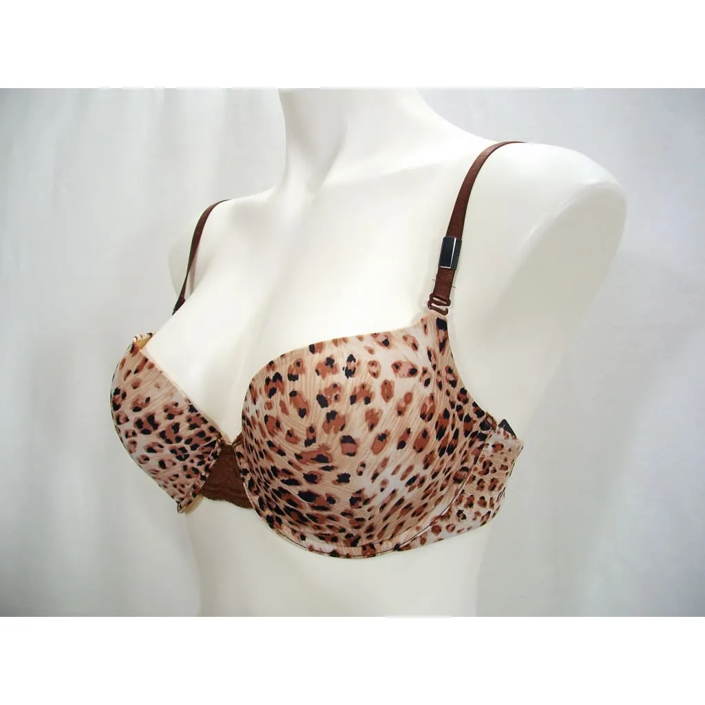 Felina 130566 Enchanted T-Shirt Memory Foam Underwire Bra 34B Chocolate Cheetah