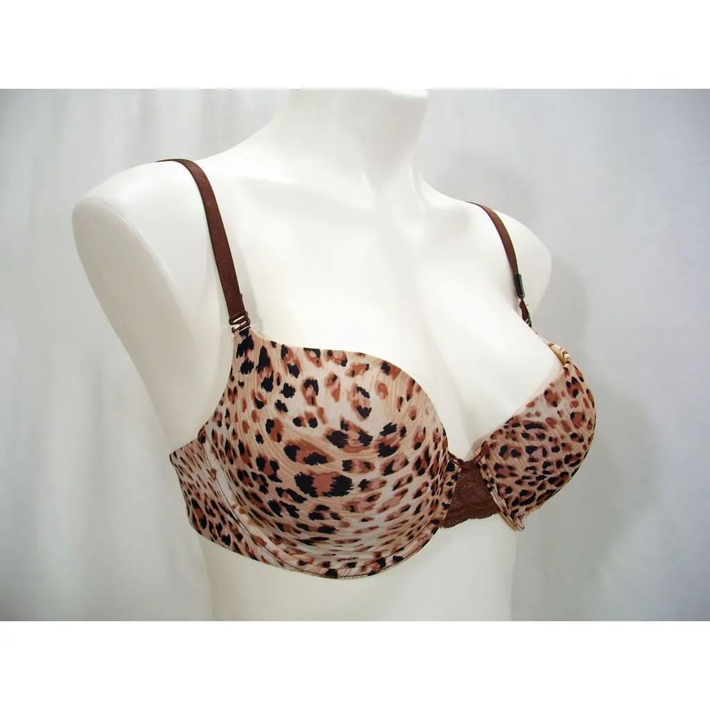 Felina 130566 Enchanted T-Shirt Memory Foam Underwire Bra 34B Chocolate Cheetah