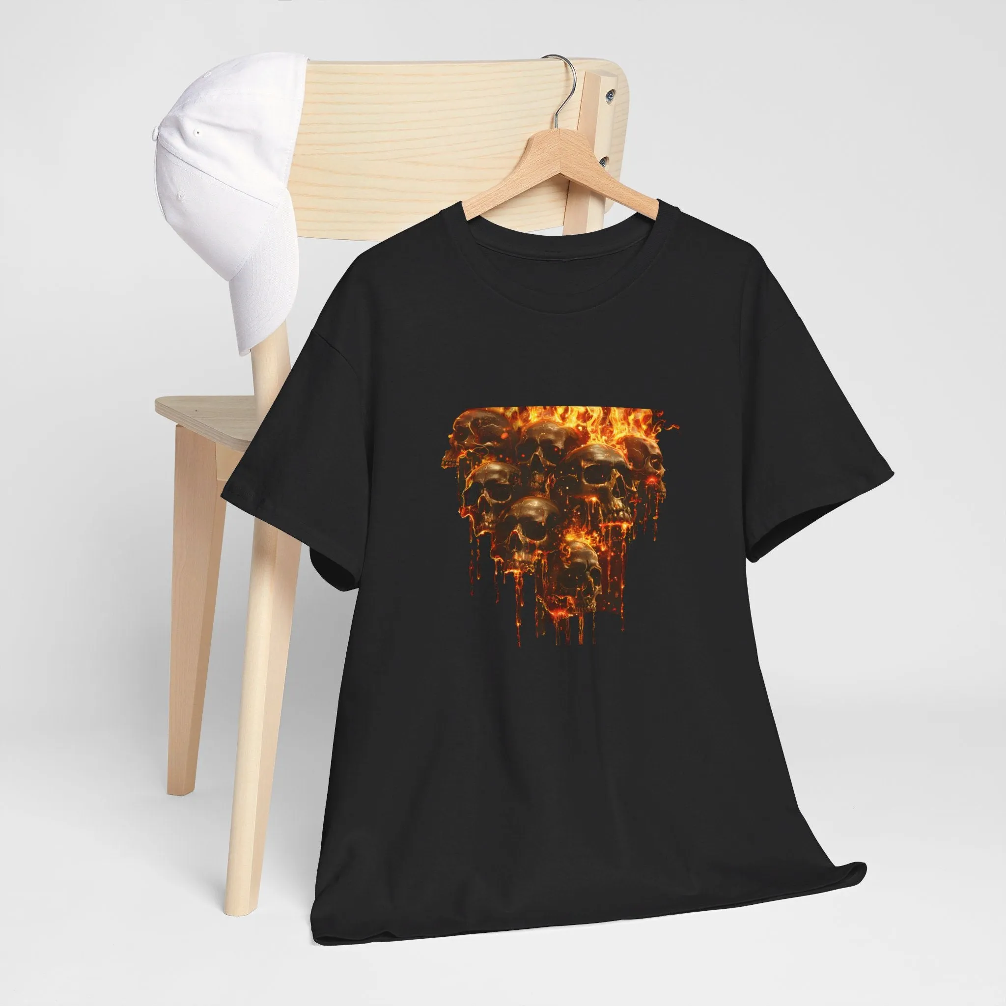 Fiery Skulls Unisex Heavy Cotton Tee