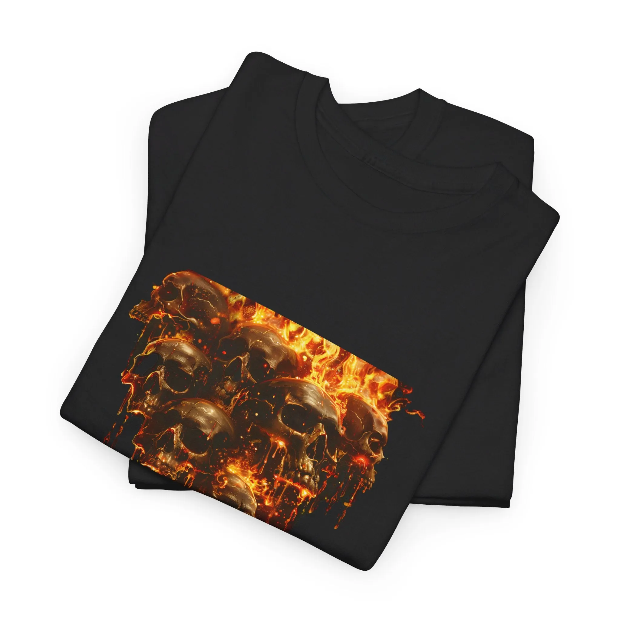 Fiery Skulls Unisex Heavy Cotton Tee