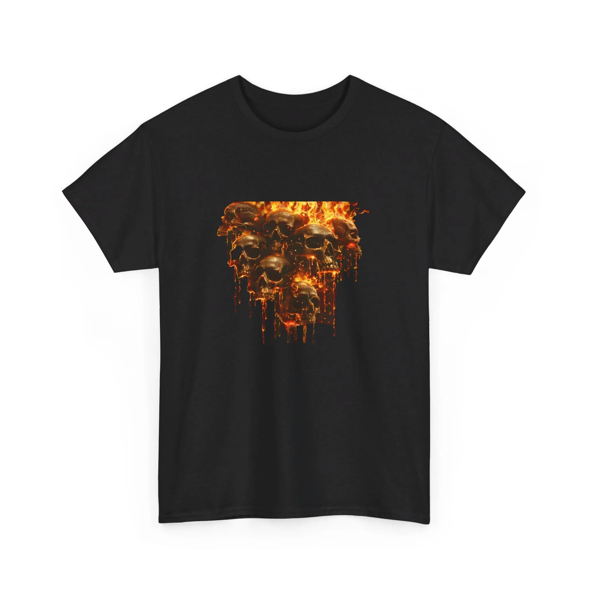 Fiery Skulls Unisex Heavy Cotton Tee