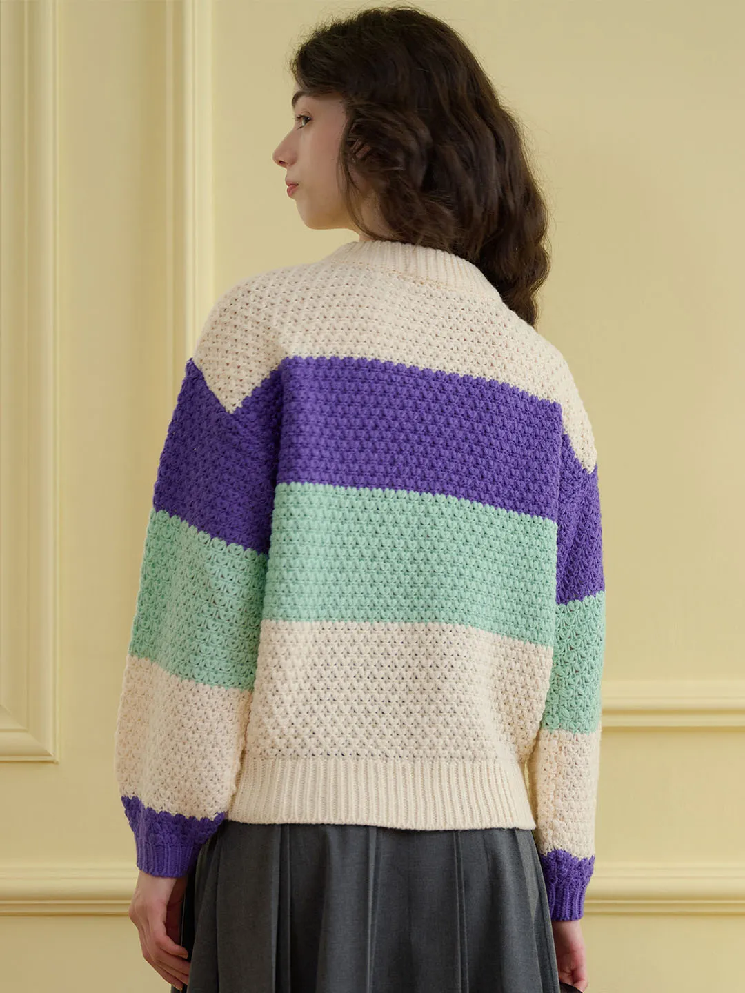 【Final Sale】Esther Color-Blocked Ribbed Cozy Sweater