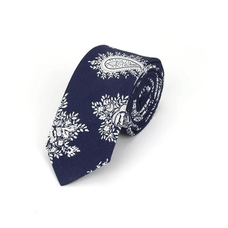 Flowered Soft Cotton Tie