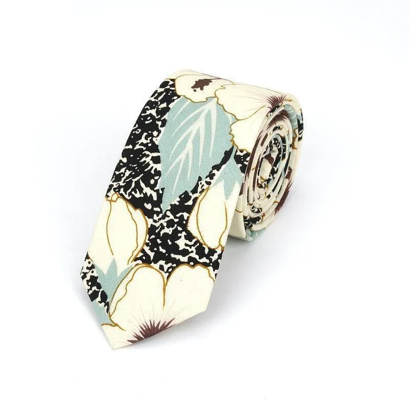 Flowered Soft Cotton Tie