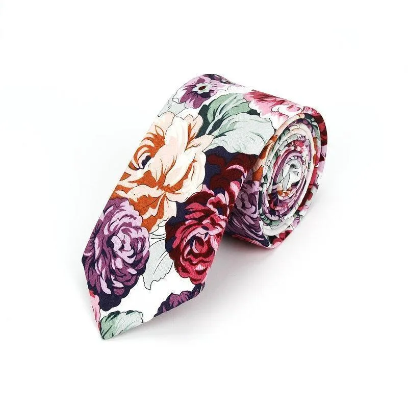 Flowered Soft Cotton Tie