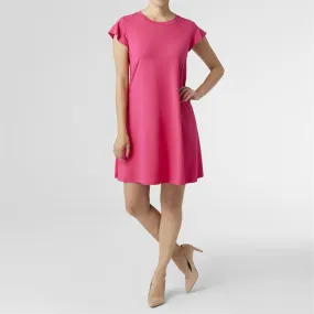 Francis Flutter Sleeve Dress - Bright Rose