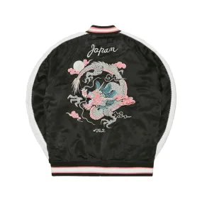 Fxxking Rabbits Dragon Embroidery Reversible Souvenir Jacket Black FRJ122