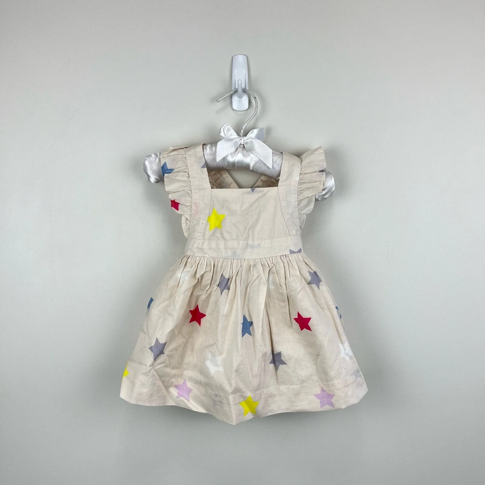 Gap Baby Print Apron Flutter Dress Stars 3-6 Months NWT