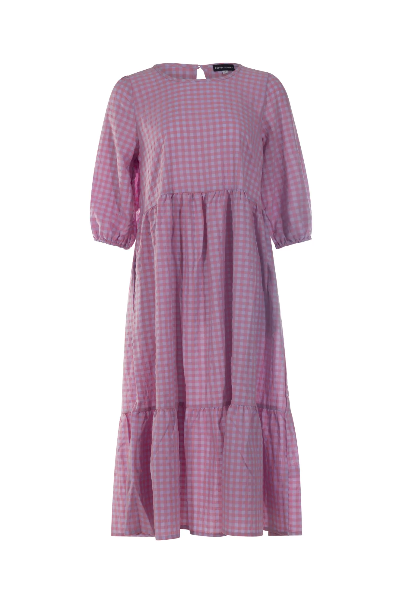 Gingham Midi Dress | Pink/Lilac Mid Check | 4071YY