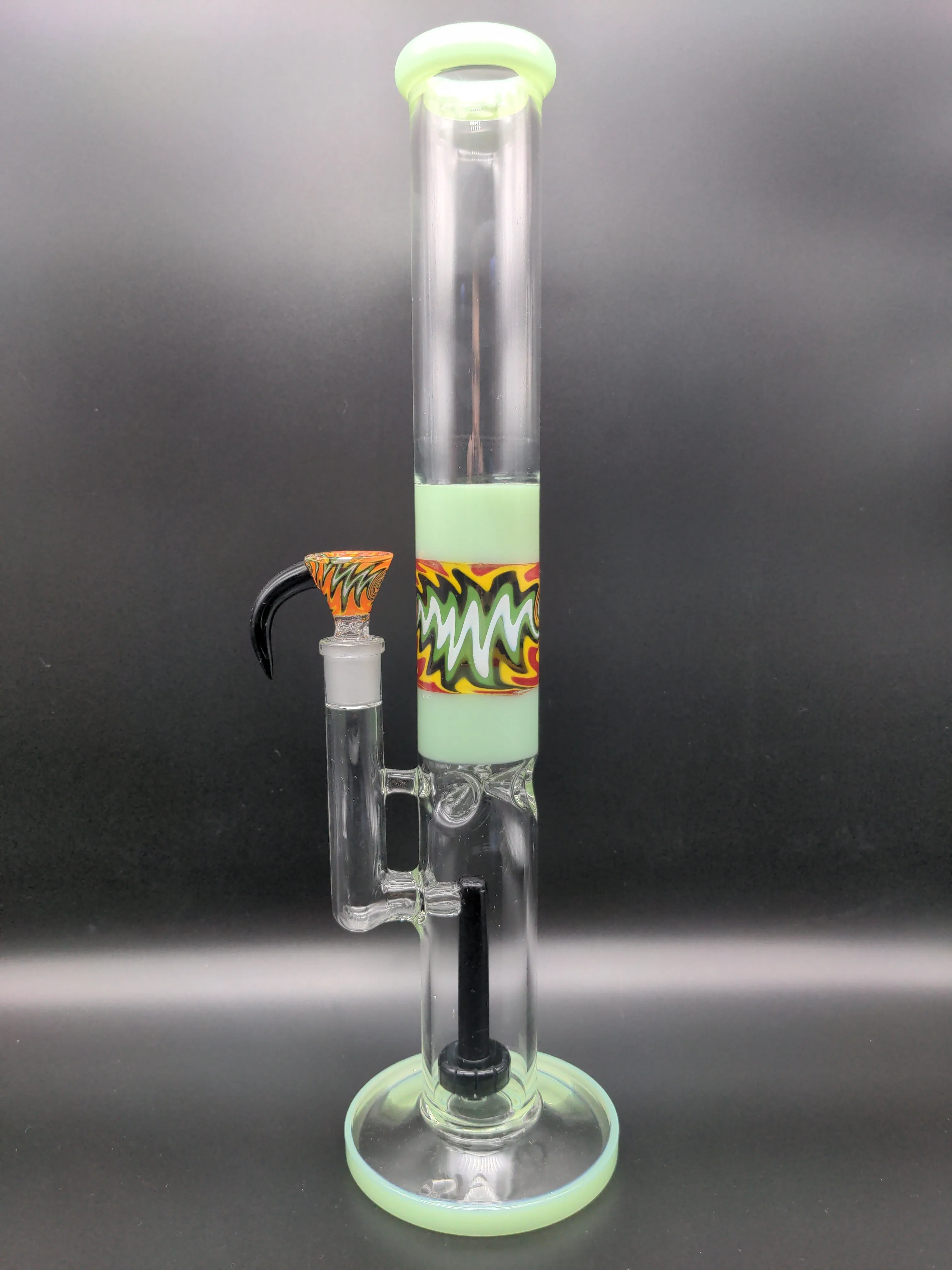 Glitch Tube Water Pipe w/ Horn Bowl | 15.5