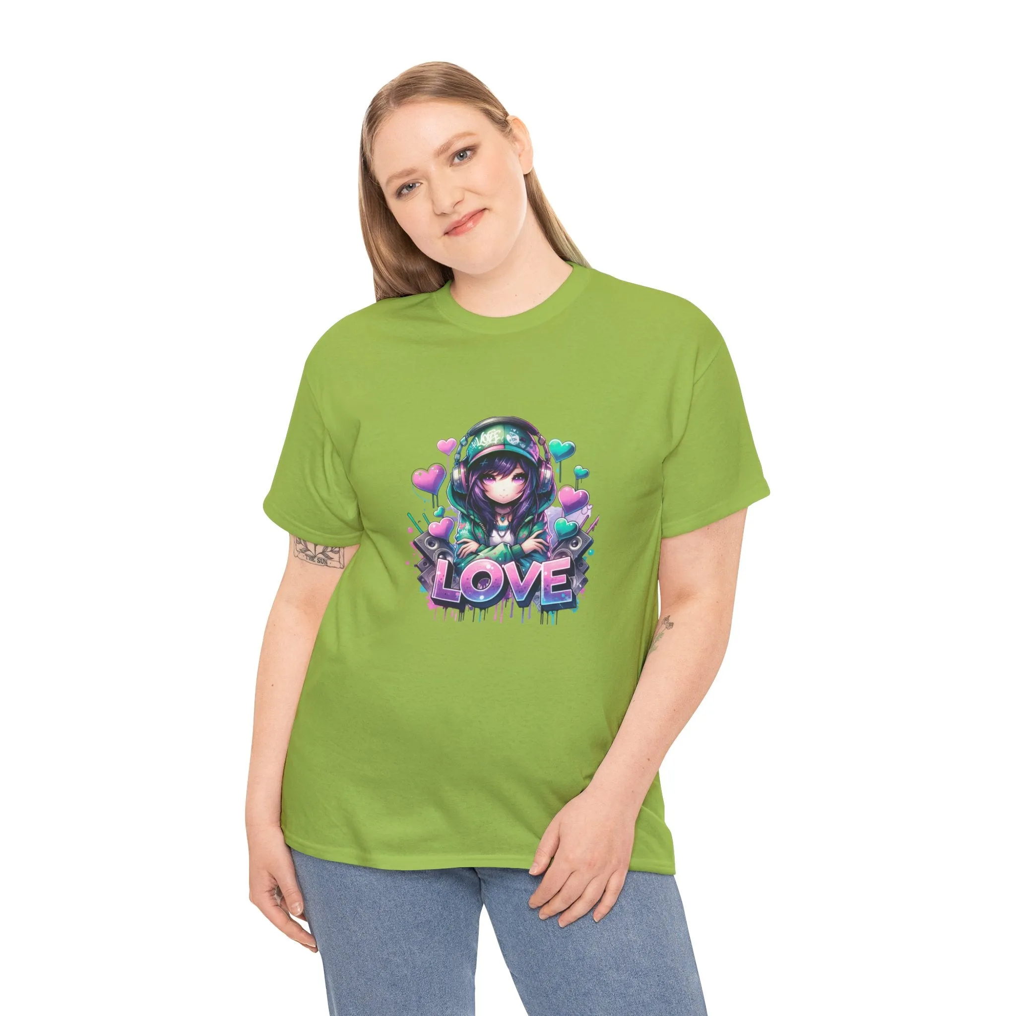 Graffiti Anime Girls Unisex Heavy Cotton Tee