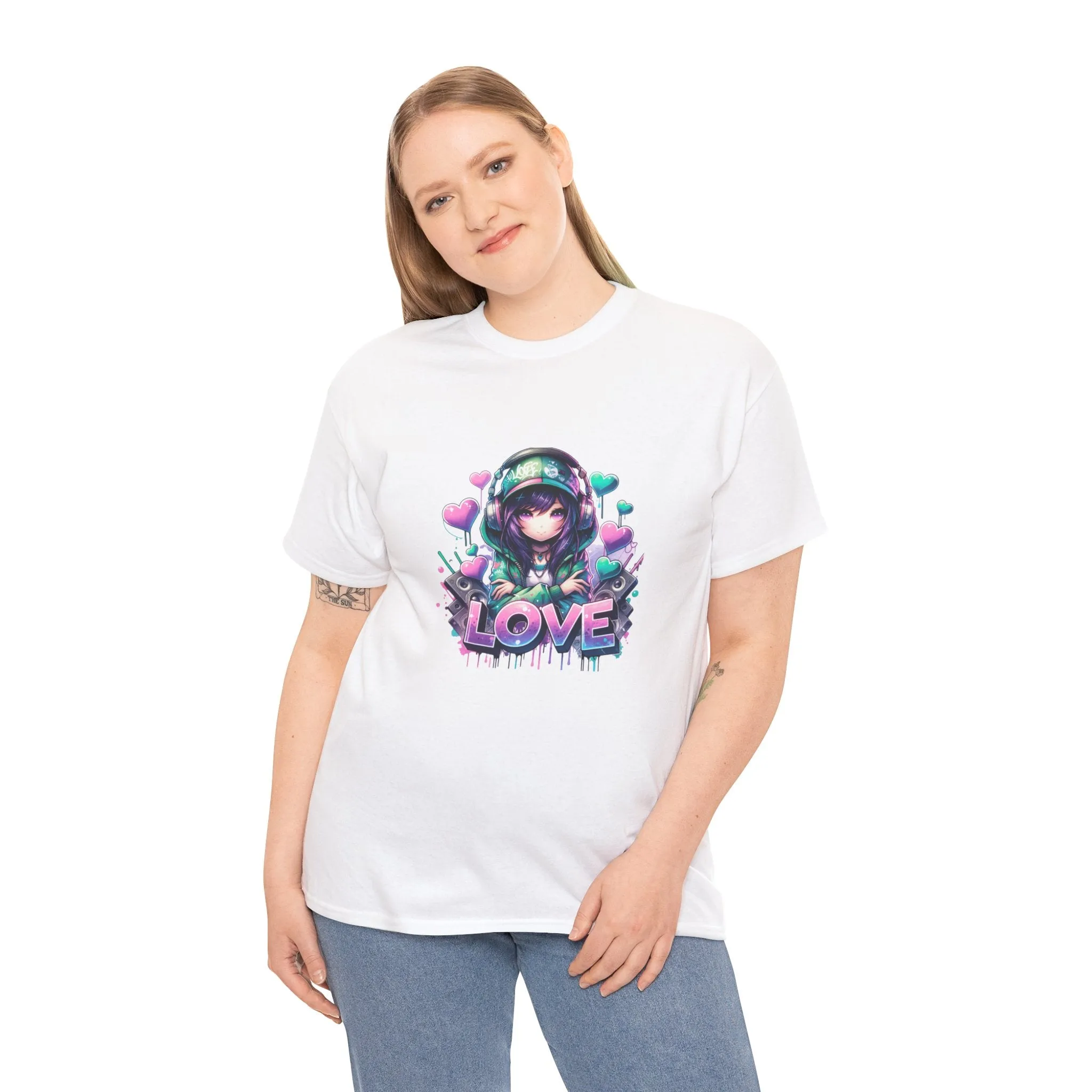 Graffiti Anime Girls Unisex Heavy Cotton Tee