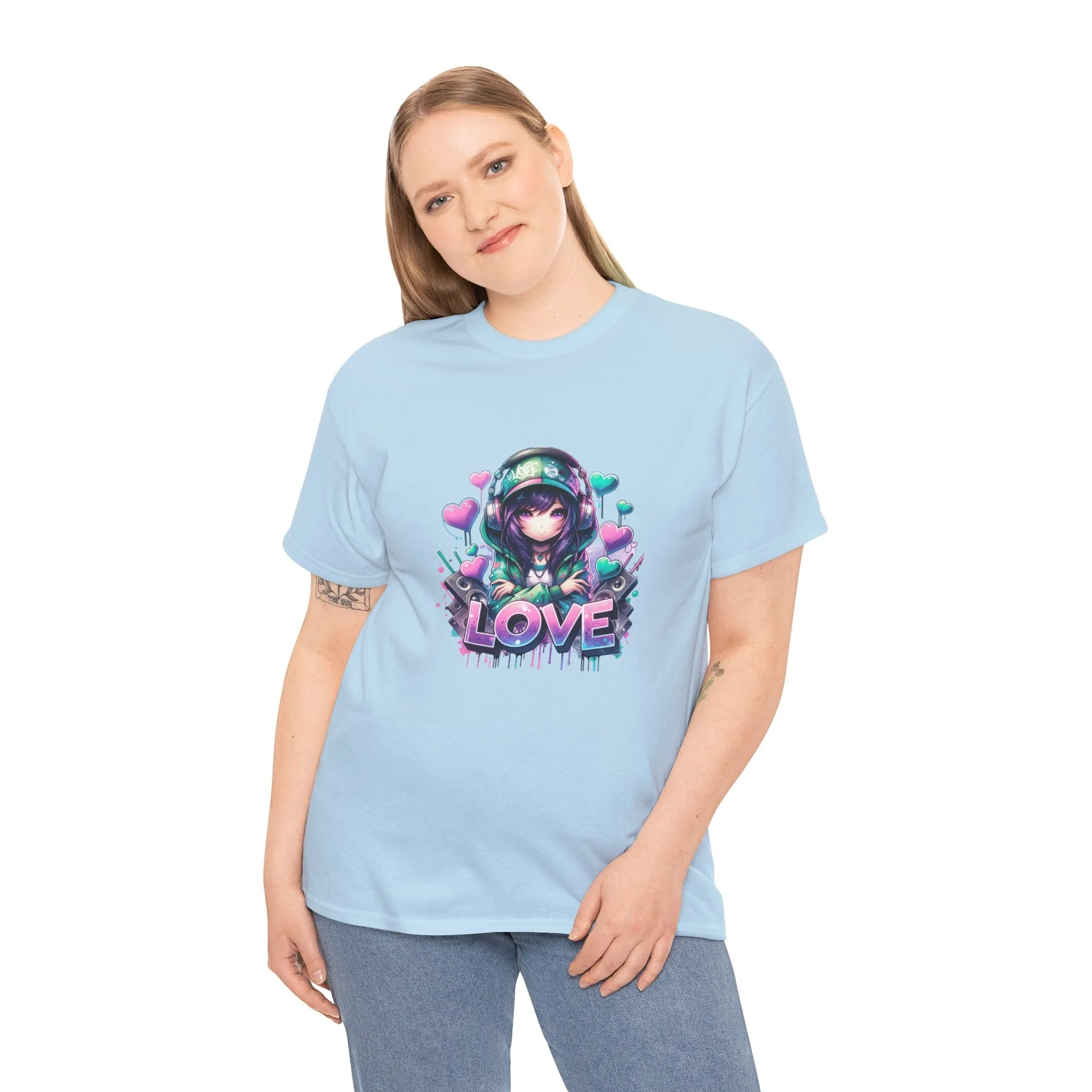 Graffiti Anime Girls Unisex Heavy Cotton Tee