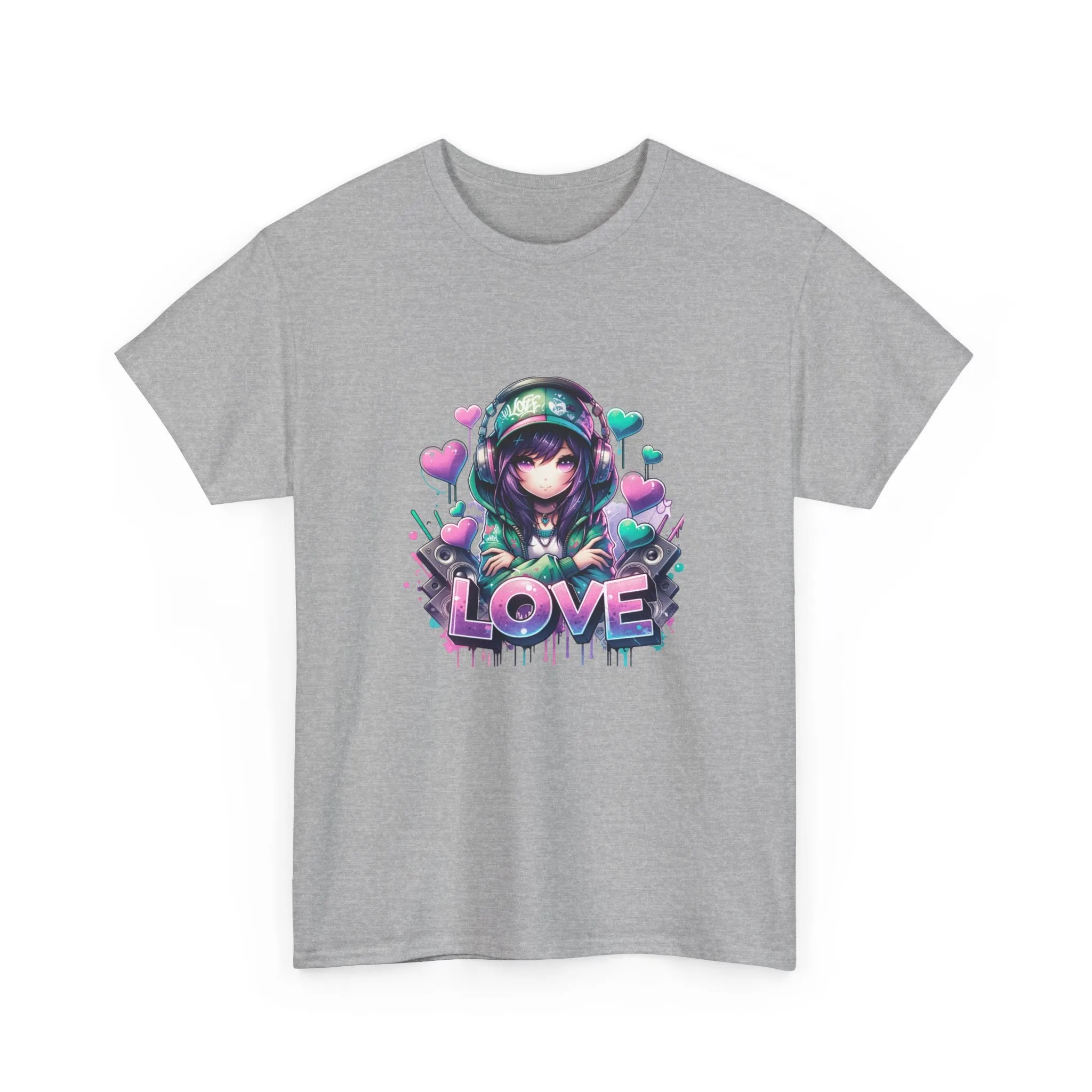 Graffiti Anime Girls Unisex Heavy Cotton Tee