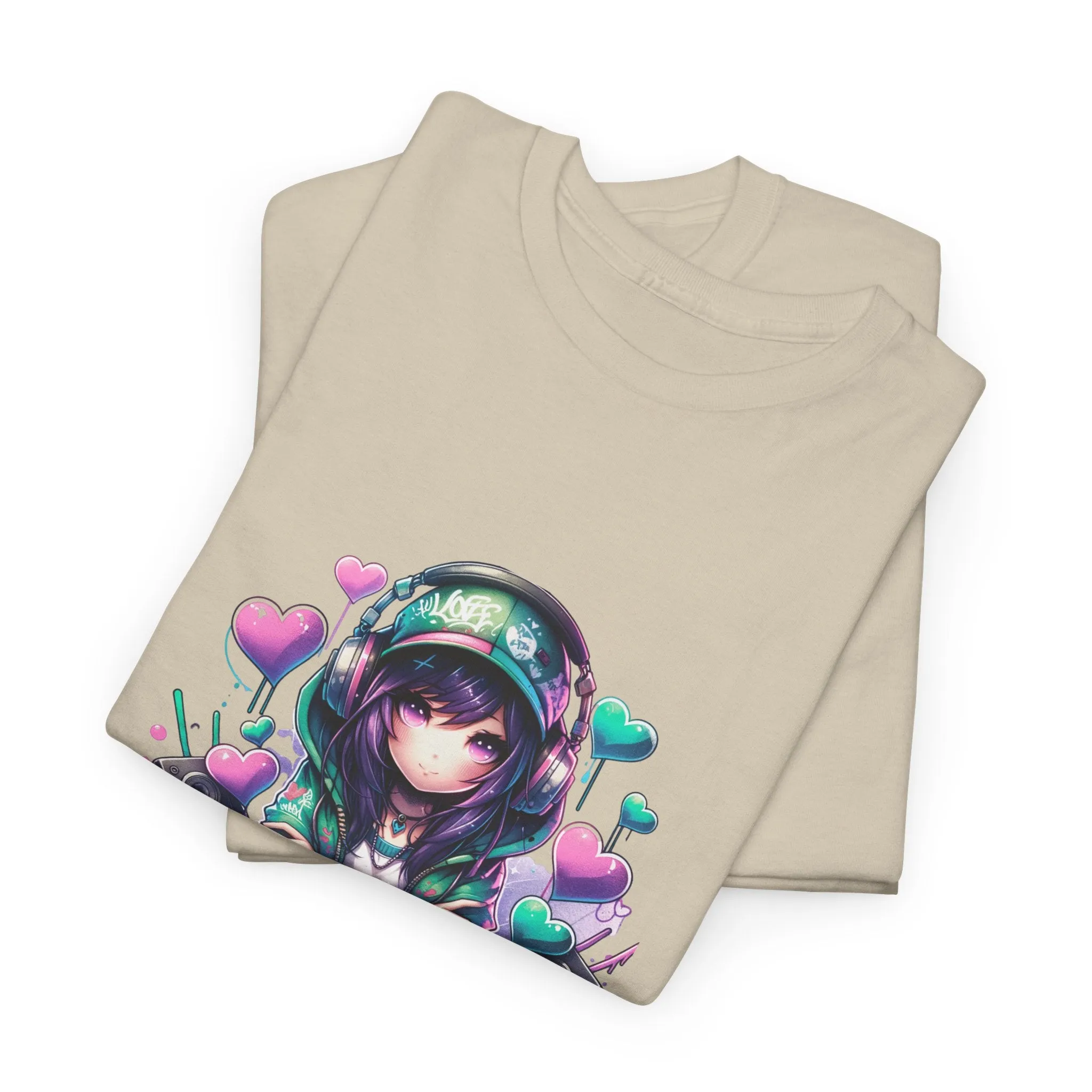 Graffiti Anime Girls Unisex Heavy Cotton Tee