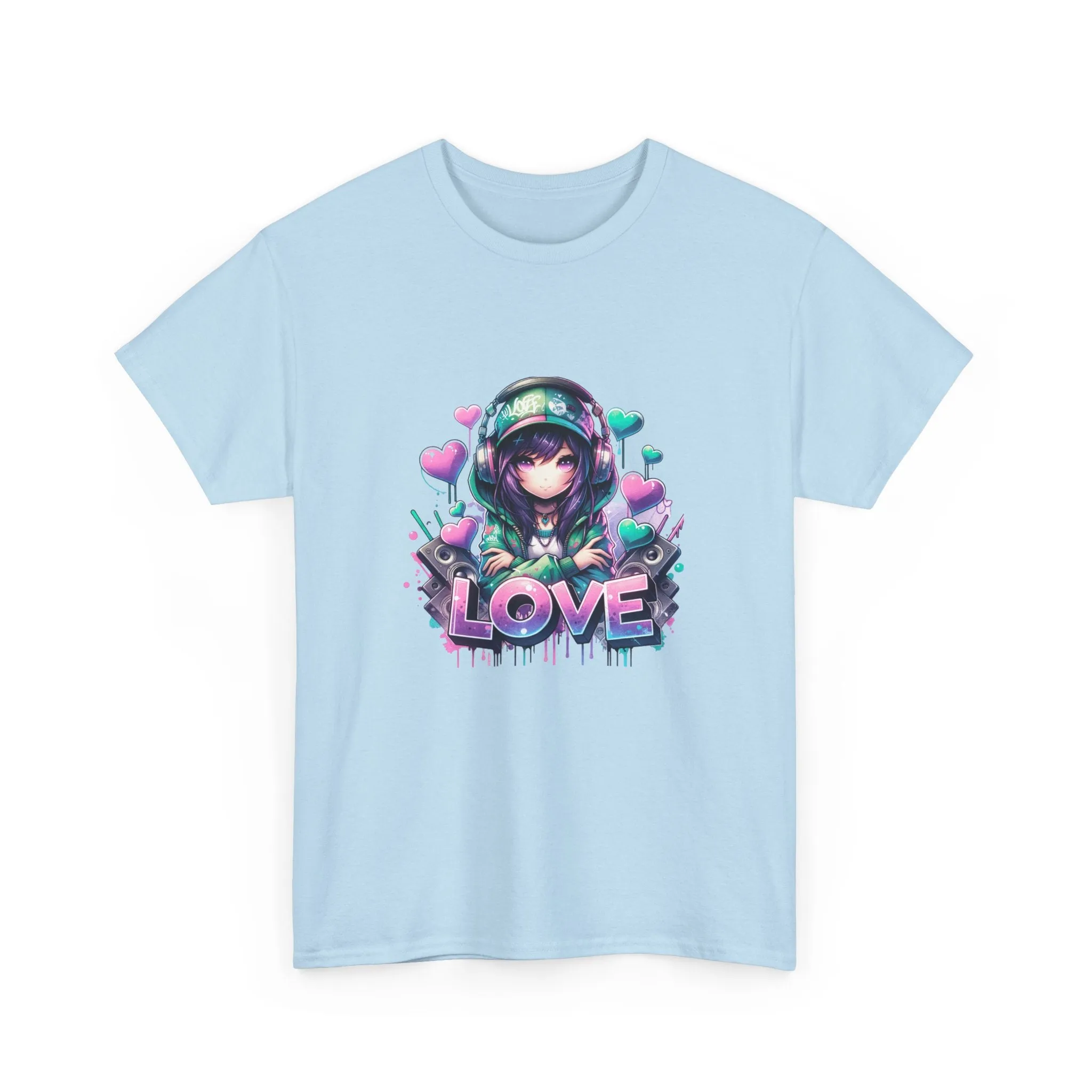 Graffiti Anime Girls Unisex Heavy Cotton Tee