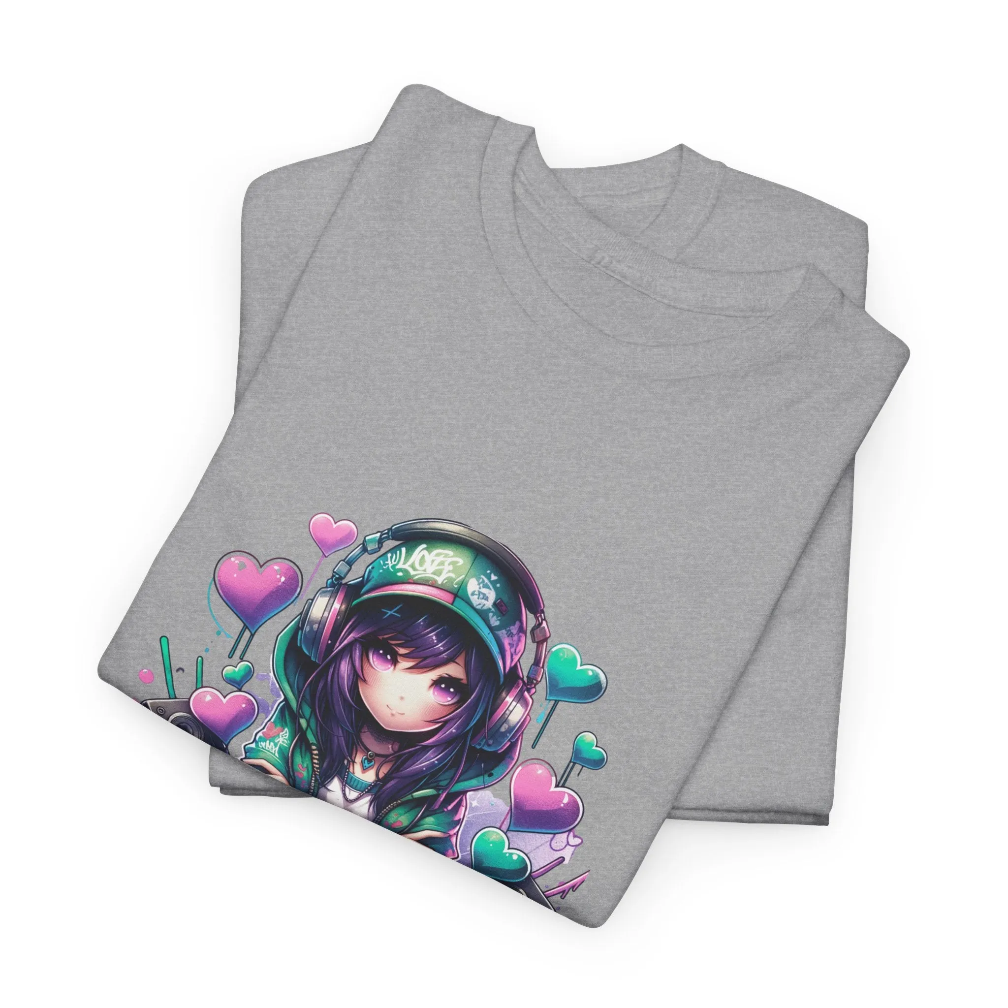 Graffiti Anime Girls Unisex Heavy Cotton Tee