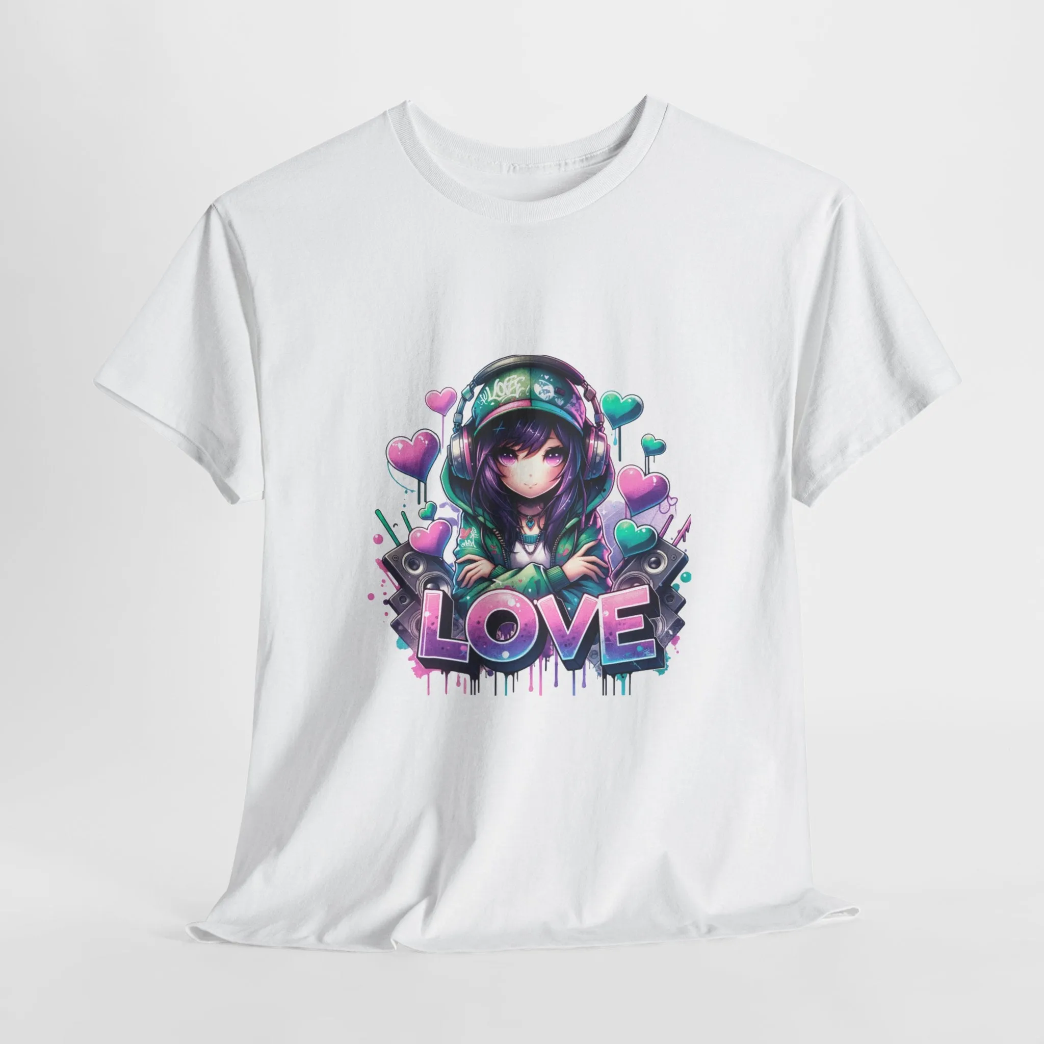 Graffiti Anime Girls Unisex Heavy Cotton Tee