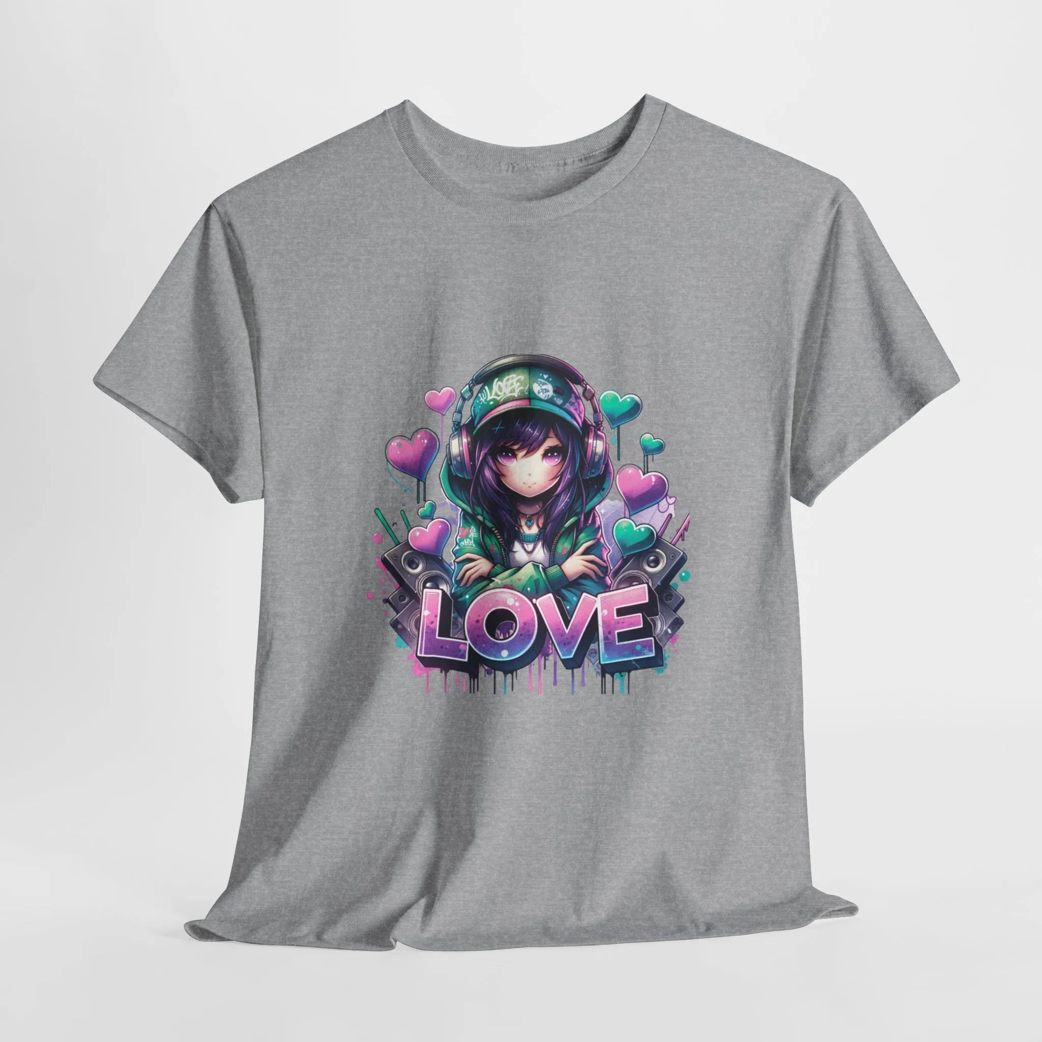 Graffiti Anime Girls Unisex Heavy Cotton Tee