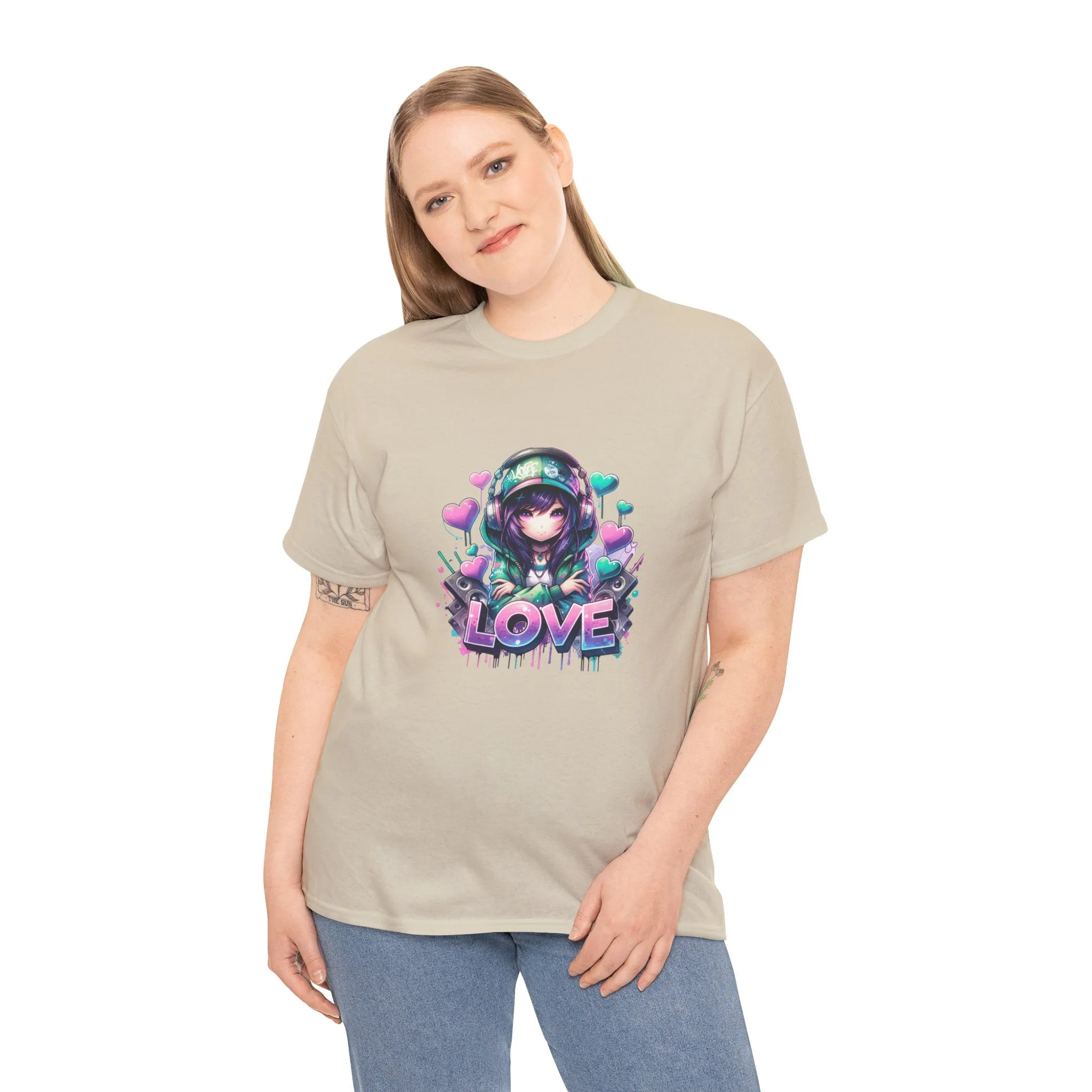 Graffiti Anime Girls Unisex Heavy Cotton Tee