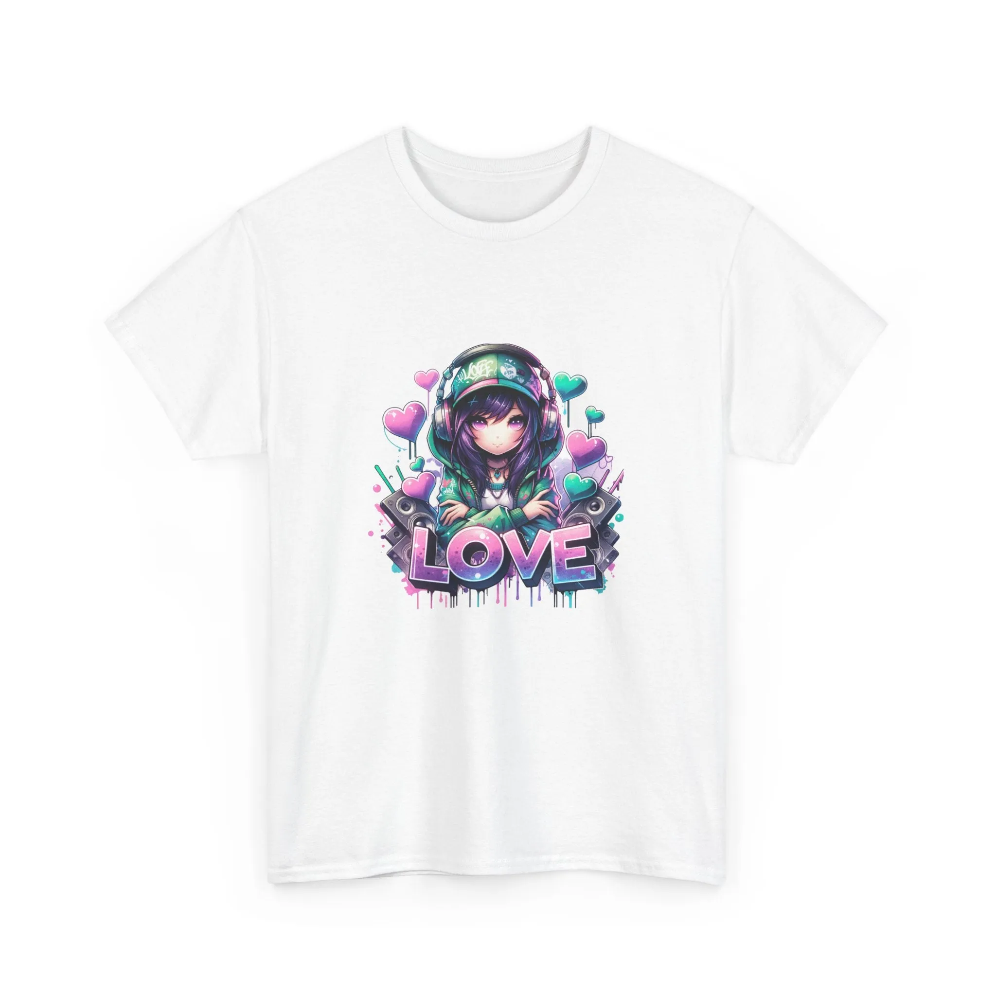 Graffiti Anime Girls Unisex Heavy Cotton Tee