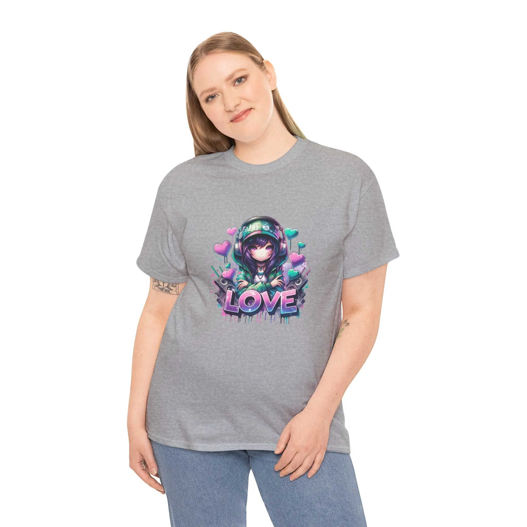 Graffiti Anime Girls Unisex Heavy Cotton Tee