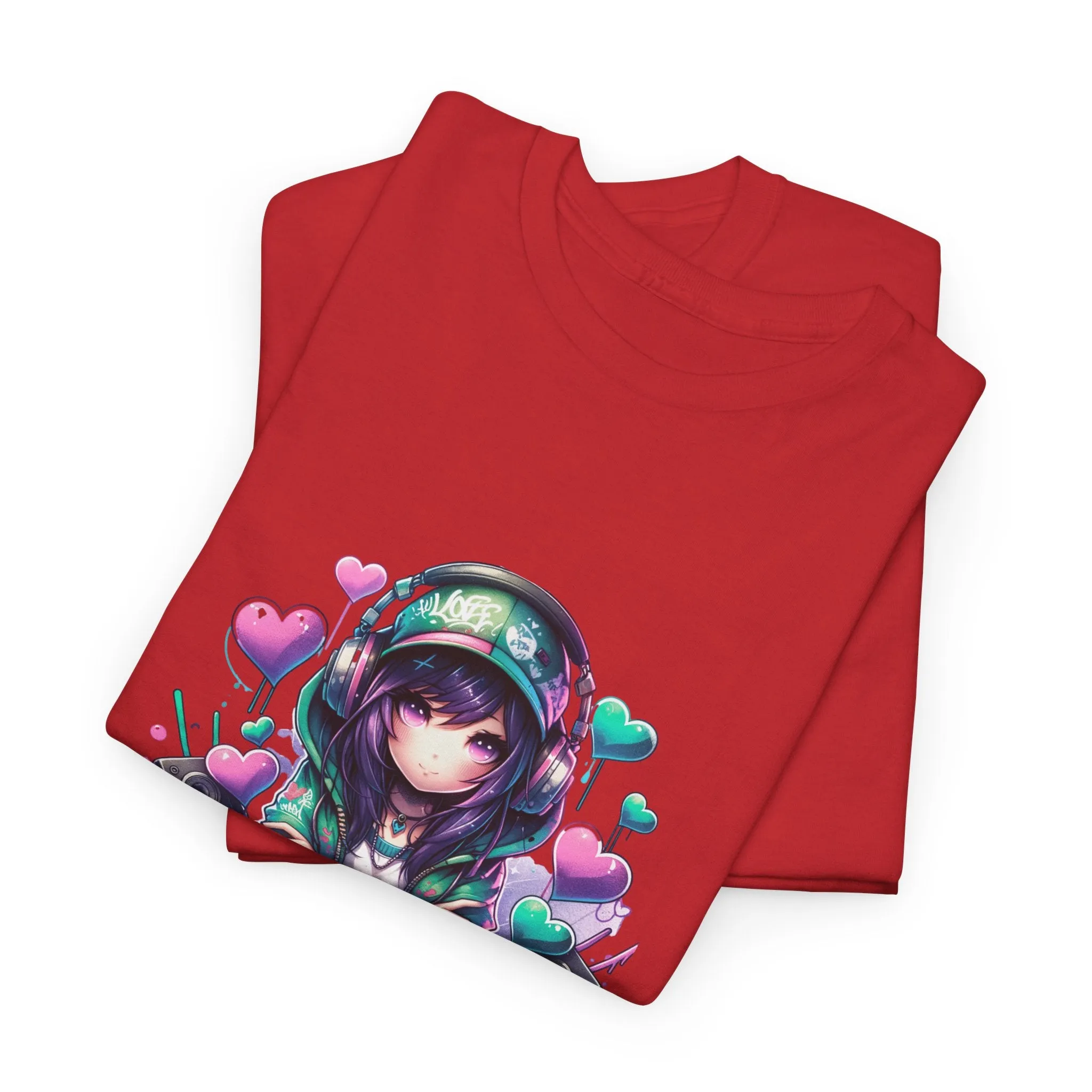 Graffiti Anime Girls Unisex Heavy Cotton Tee