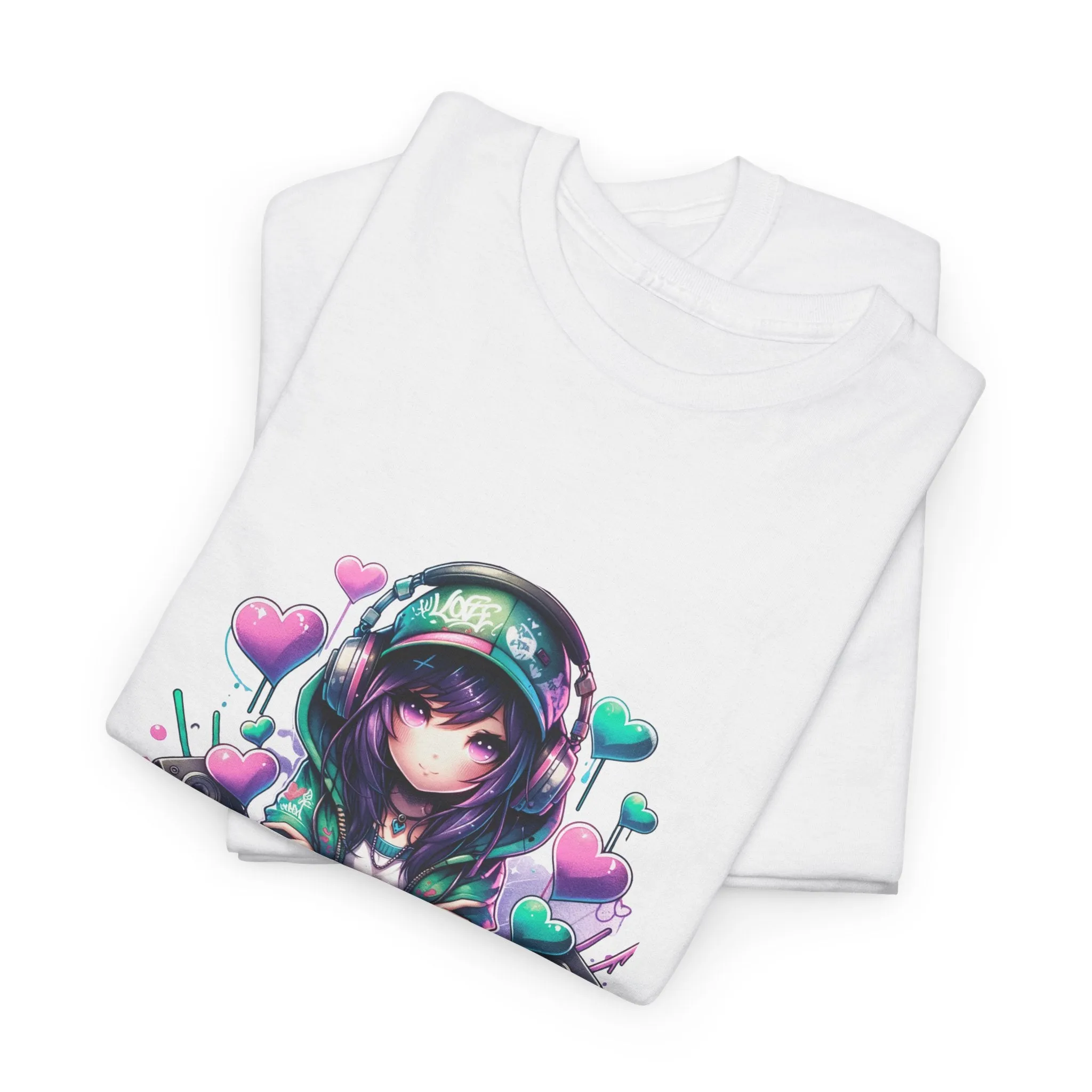 Graffiti Anime Girls Unisex Heavy Cotton Tee