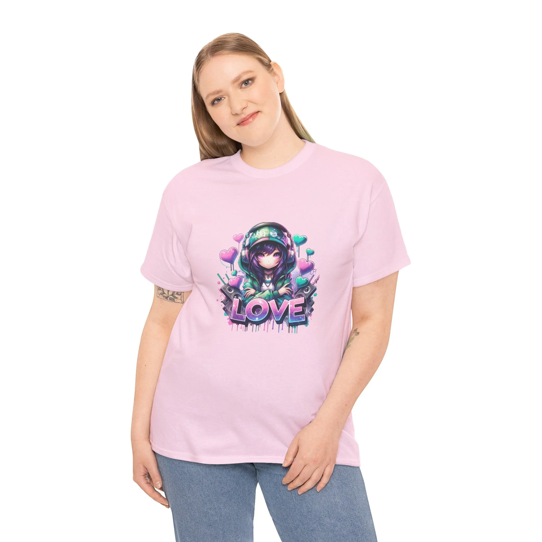 Graffiti Anime Girls Unisex Heavy Cotton Tee