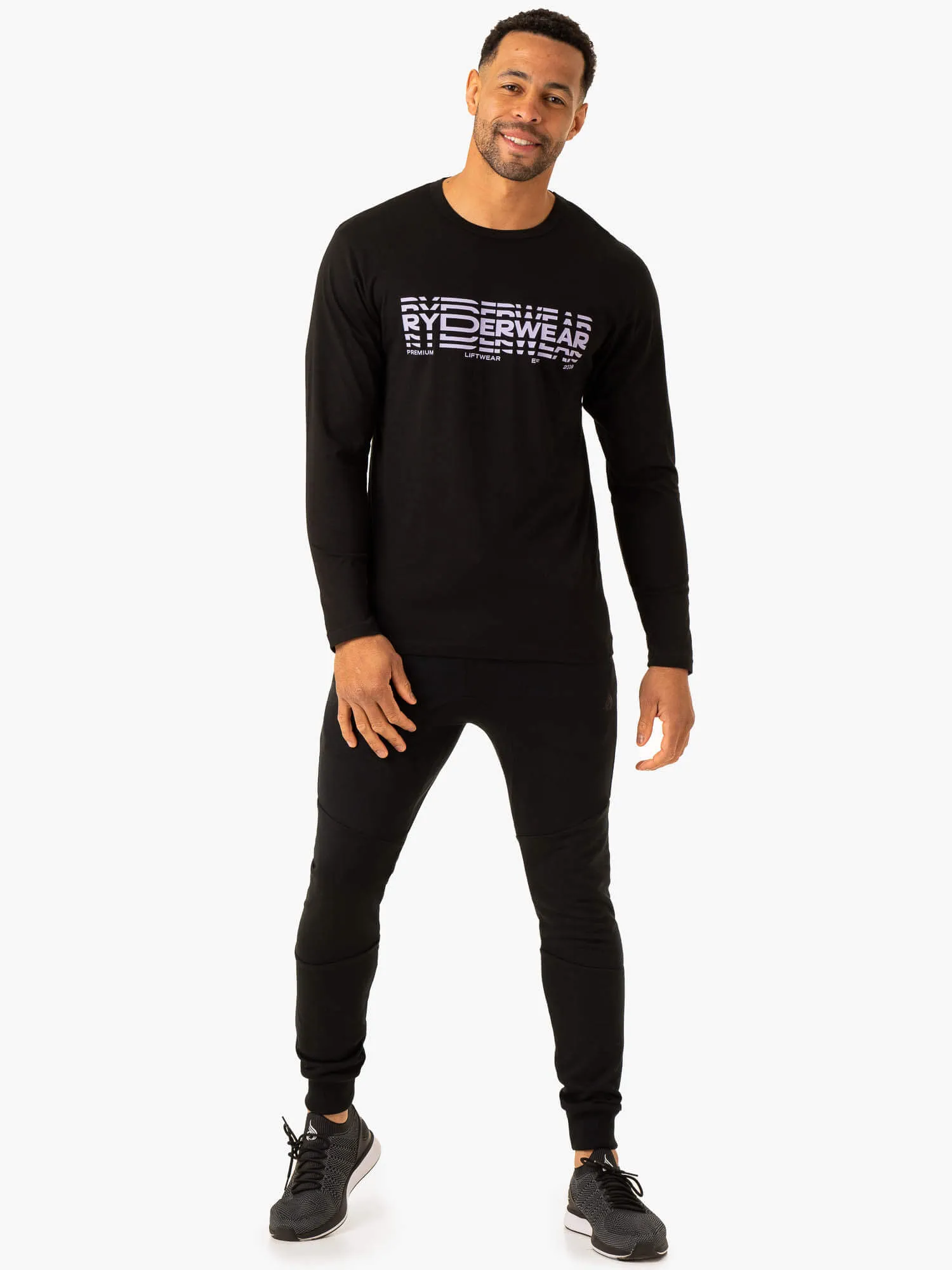 Graphic Long Sleeve T-Shirt - Black