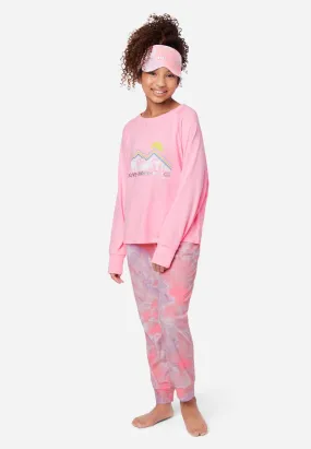 Graphic Raglan & Patterned Pajama Set