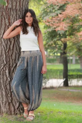 Gray Blue Feather Pants